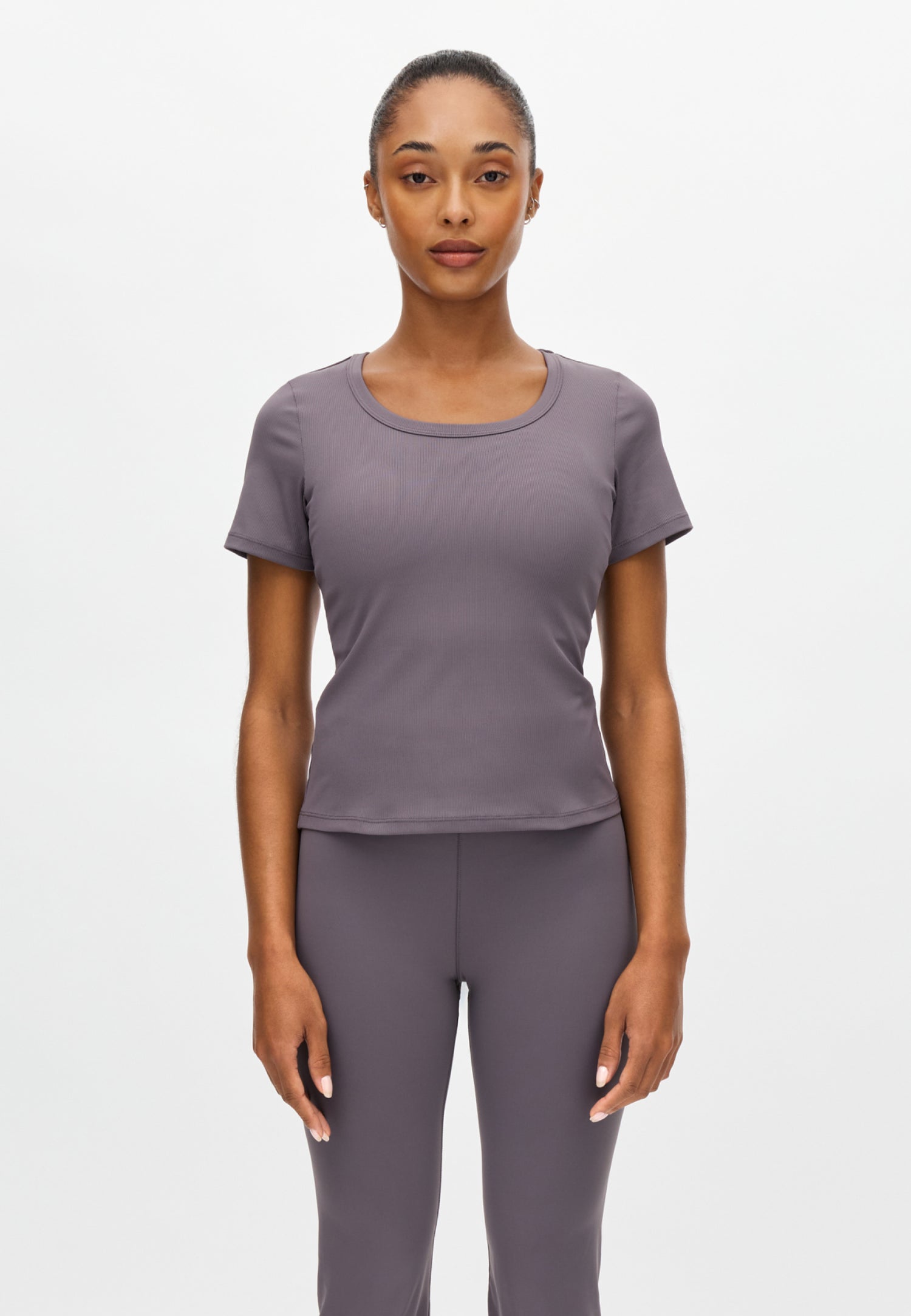 Rib Drymotion Yoga Tee - Smoky Lavendel
