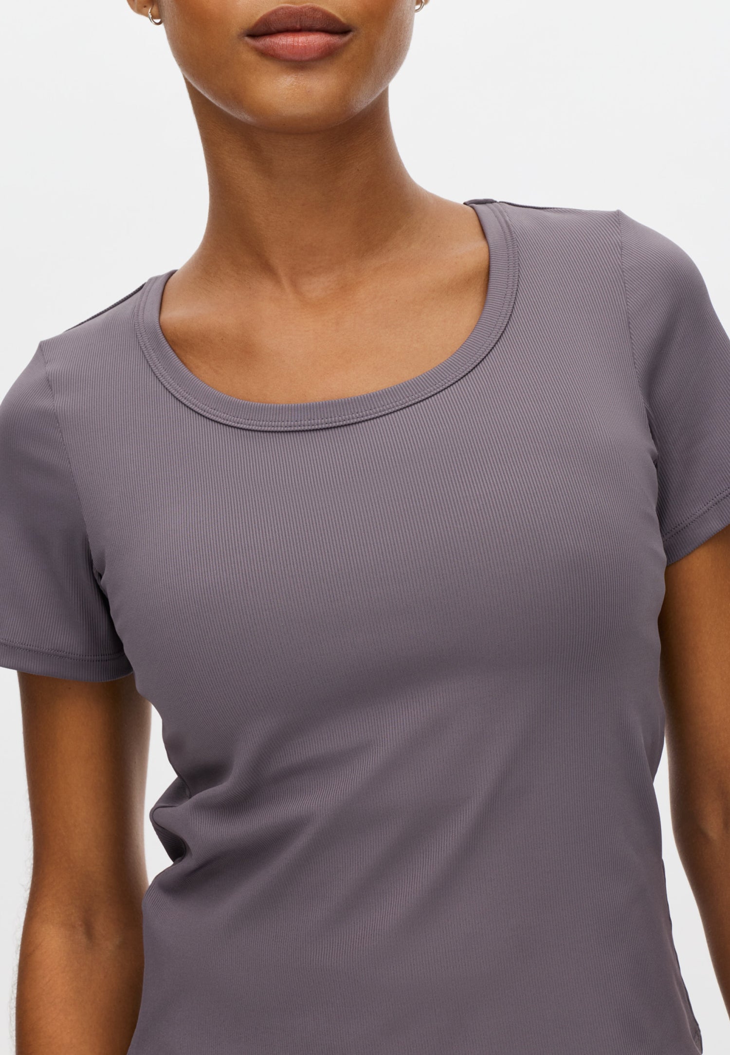 Rib Drymotion Yoga Tee - Smoky Lavendel