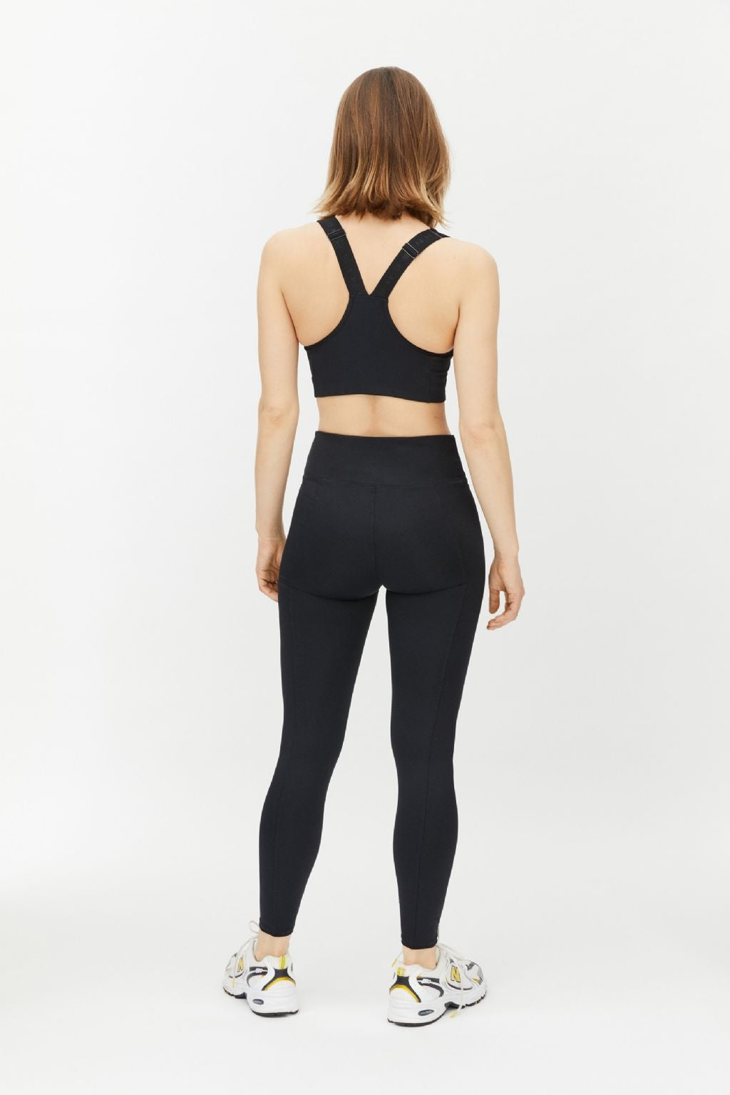 High Waist Yoga Compressie Leggings - Zwart