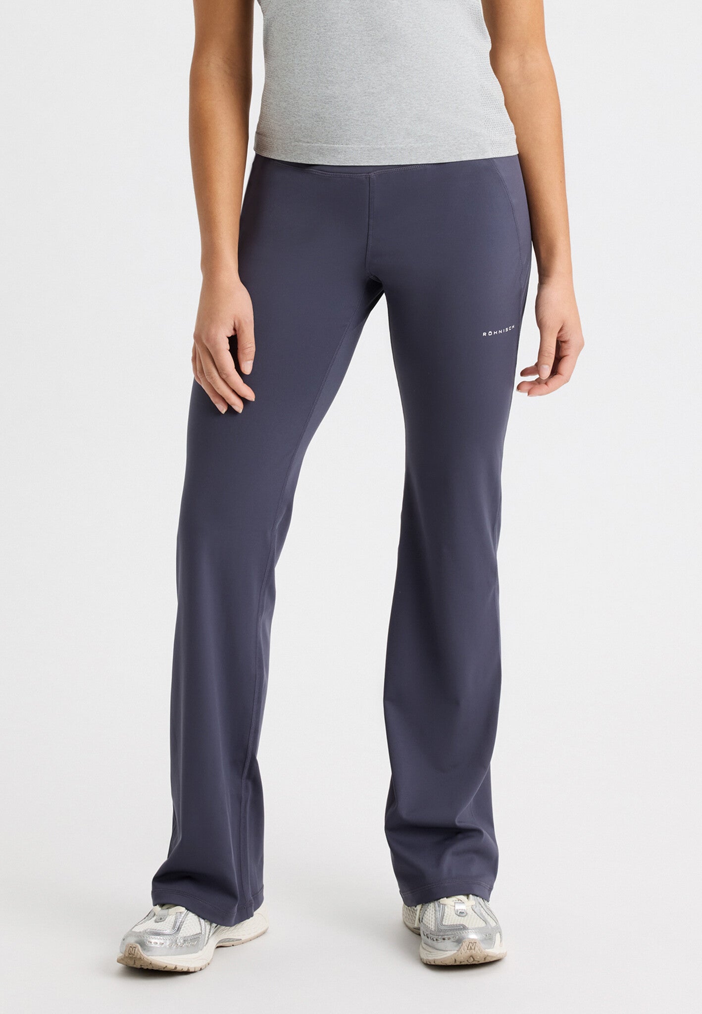 Flattering High Waist Yoga Pants - Dark Grey Plum