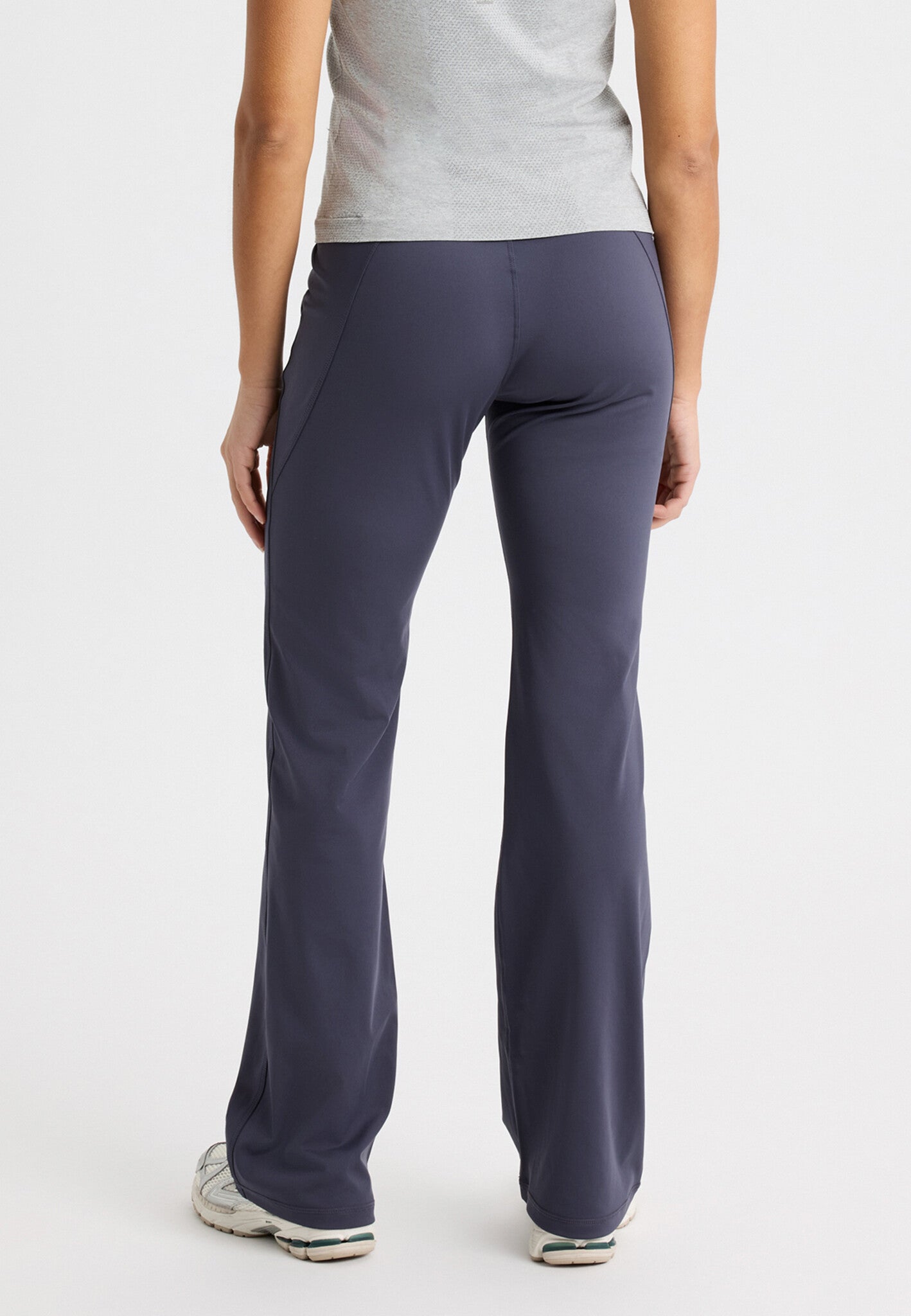 Flattering High Waist Yoga Pants - Dark Grey Plum