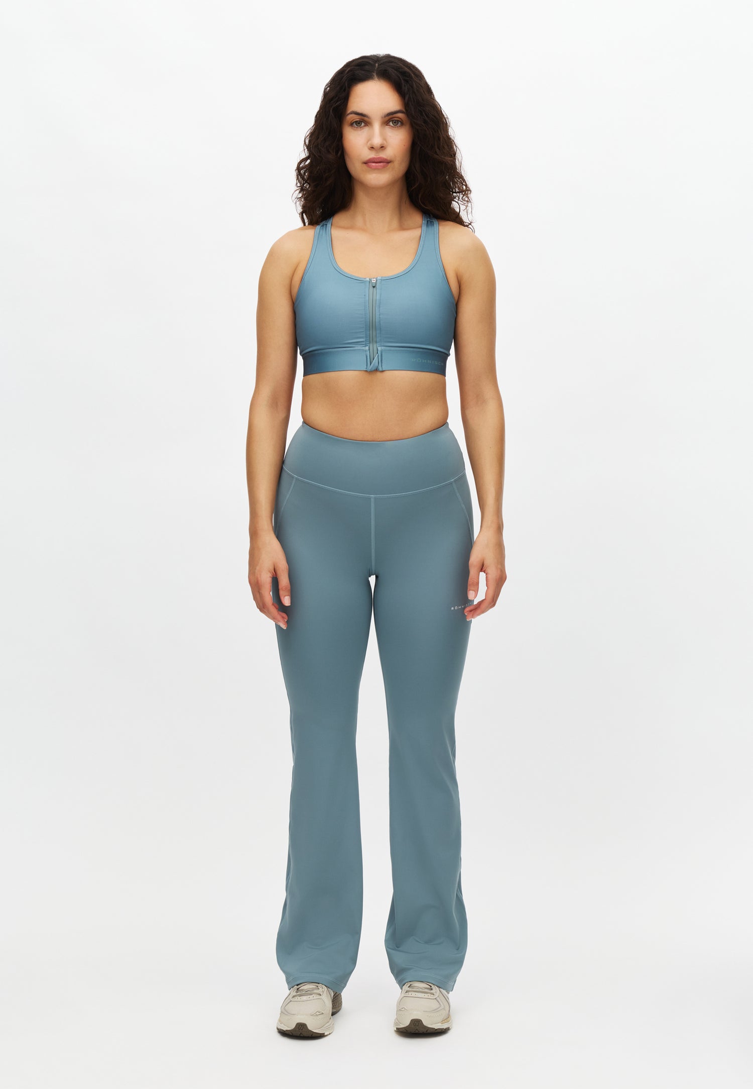 Flattering High Waist Yoga Pants - Stormy Seas