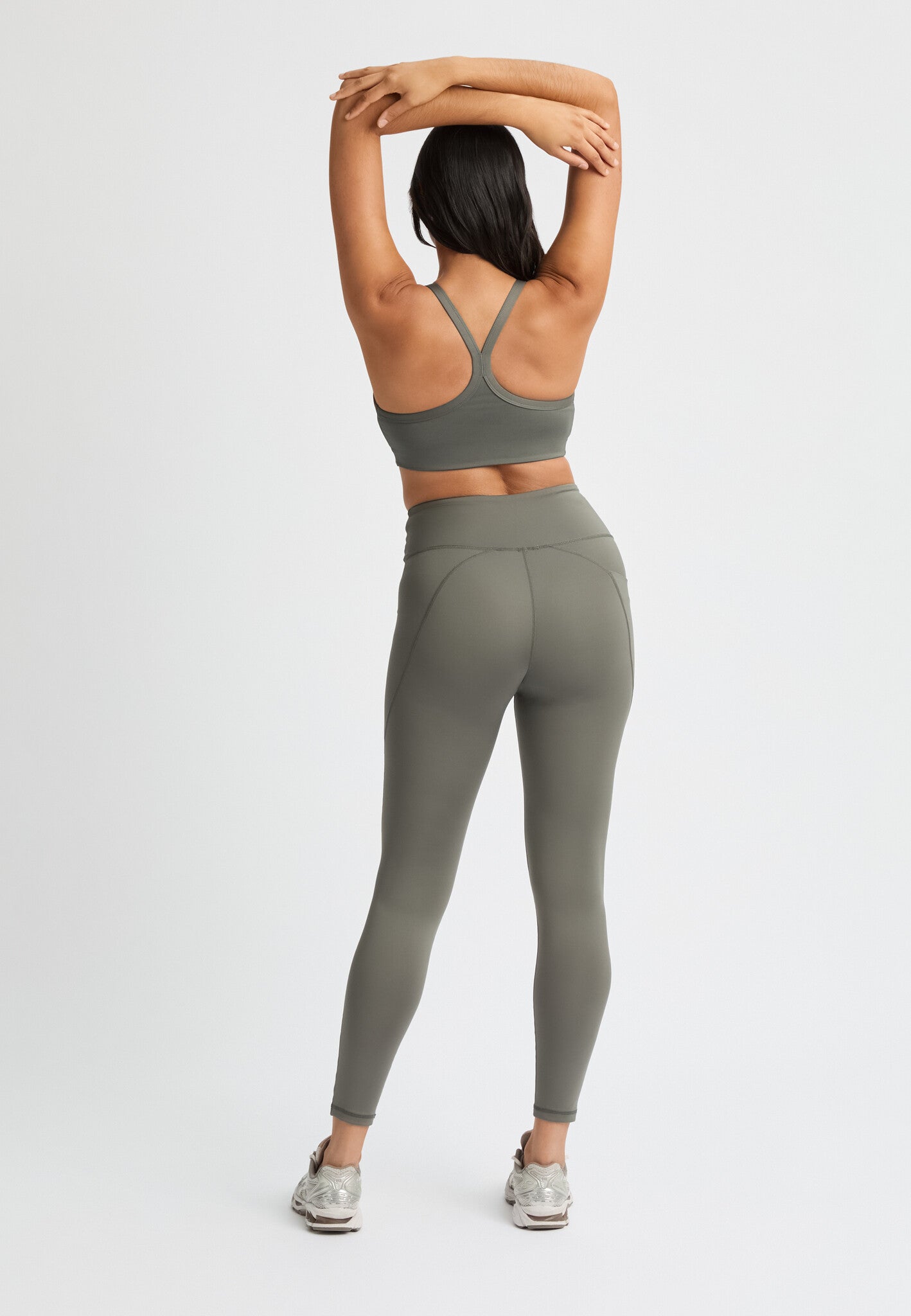 Flattering High Waist Sport Tights - Gunmetal