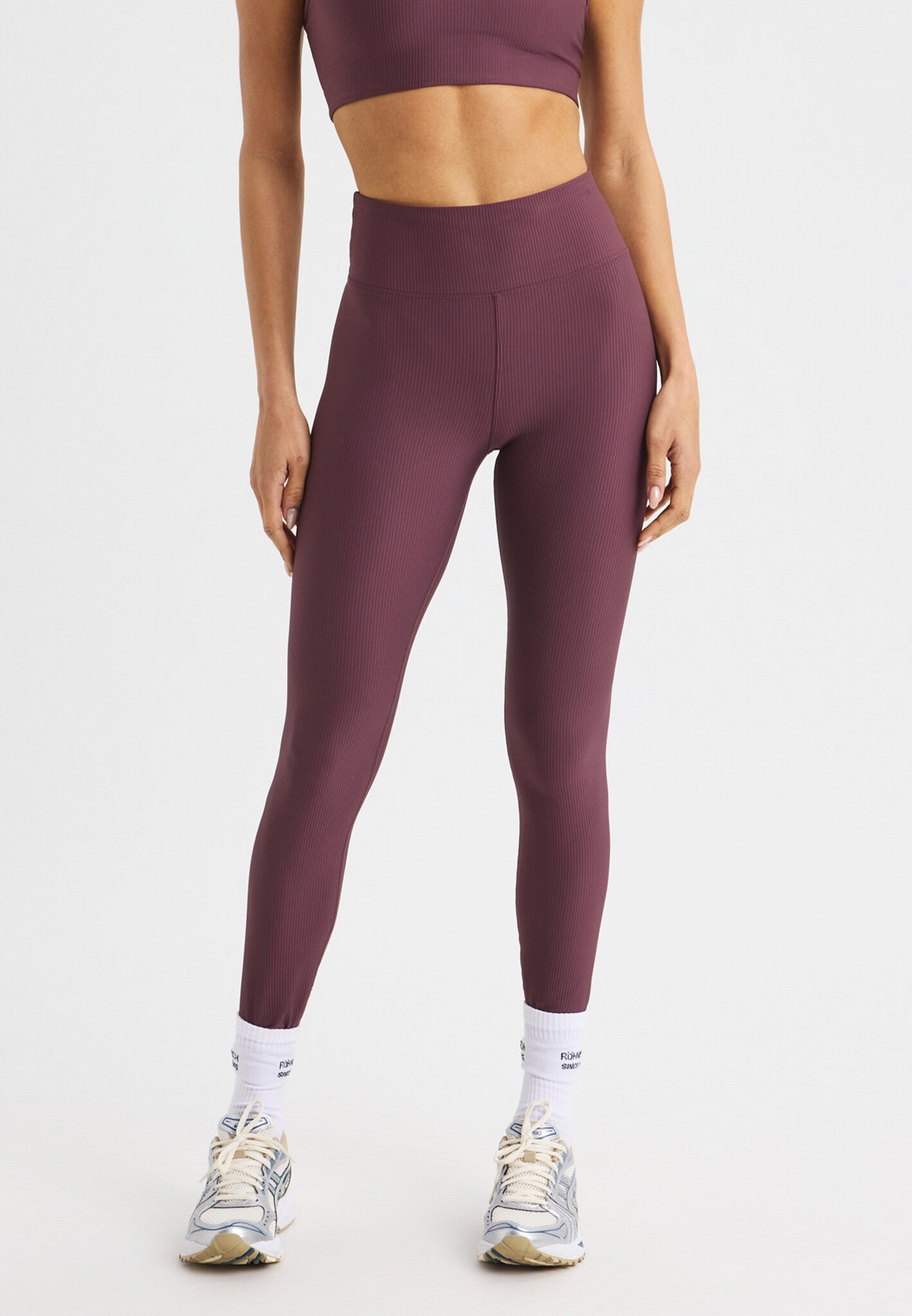 Ribbed R High Waist Yoga Legging - Huckleberry