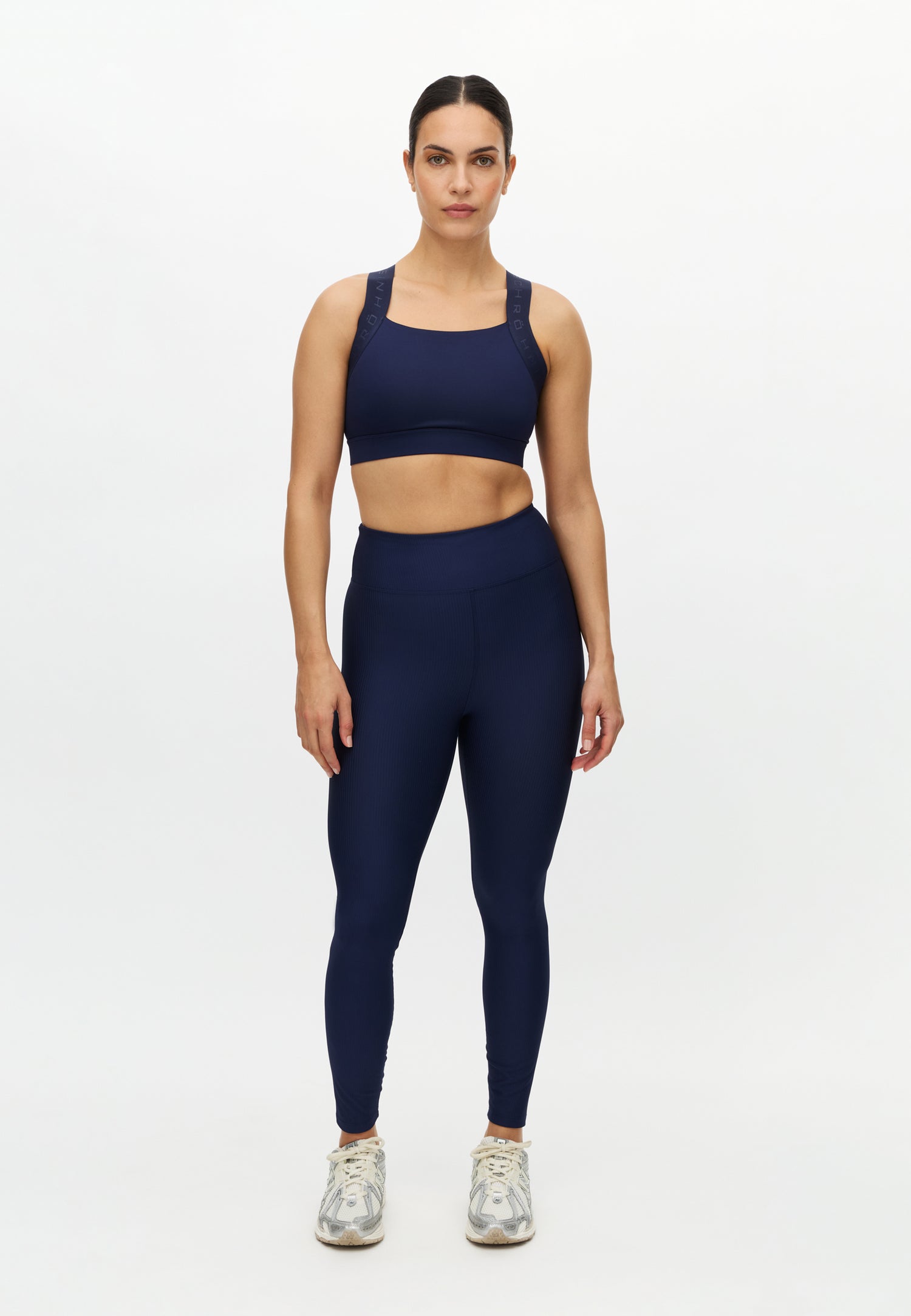 Ribbed R High Waist Pilates & Workout Leggings – Indigo