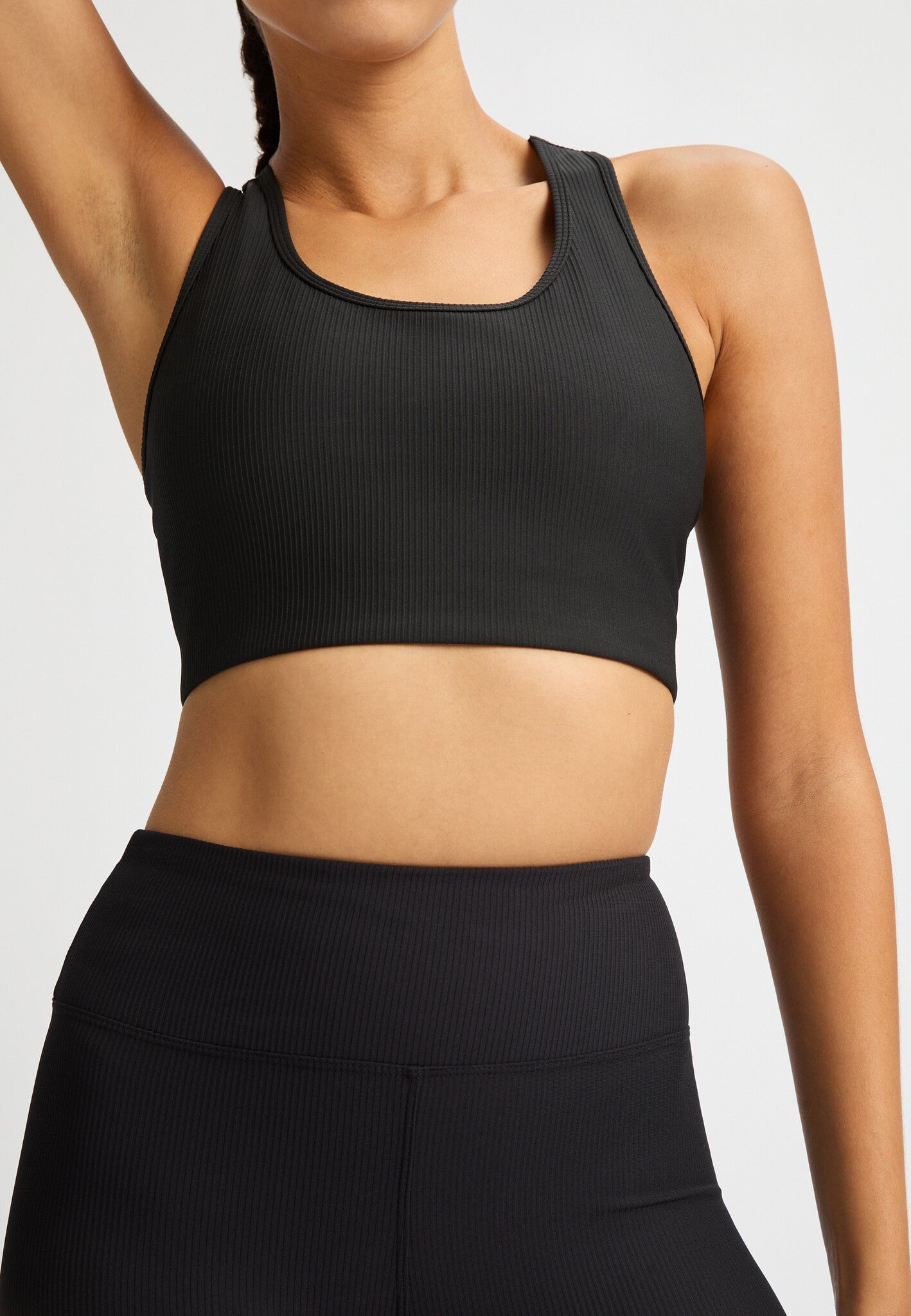 Ribbed R Racerback Sportsbra - Black