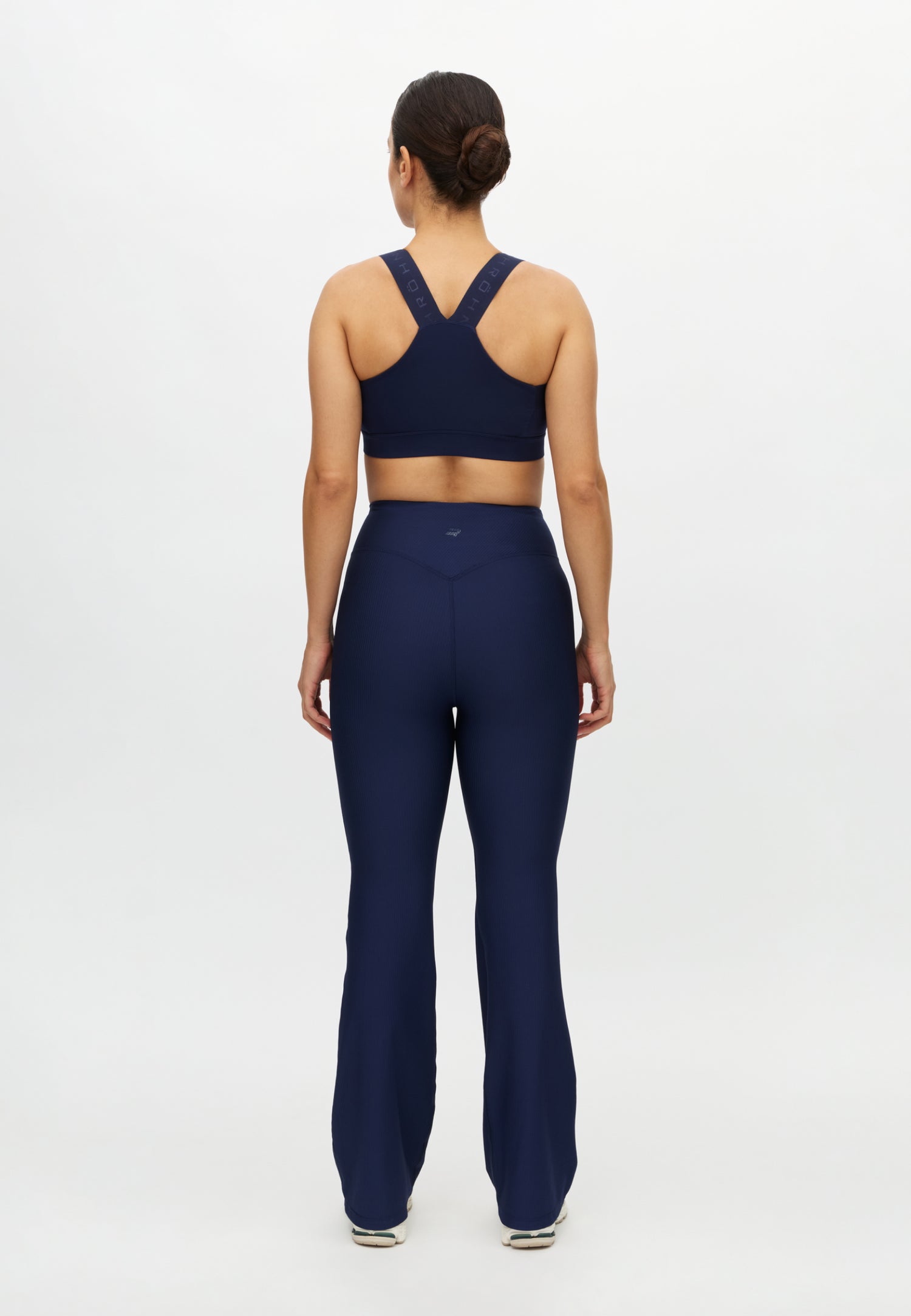 Ribbed Flared High-Waist Yoga Broek - Indigo