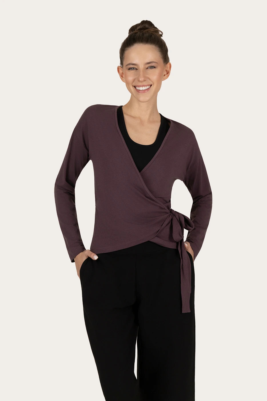 Aurora Wrap Yoga Vest - Berry
