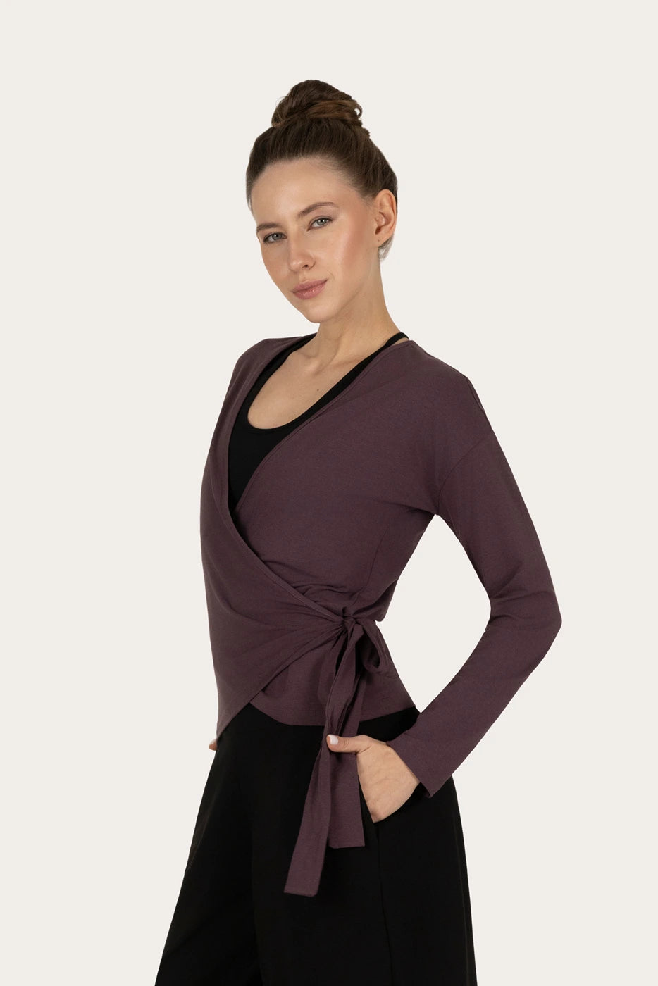 Aurora Wrap Yoga Vest - Berry