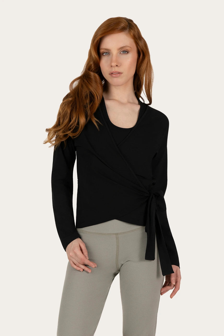 Aurora Wrap Yoga Vest - Onyx Black