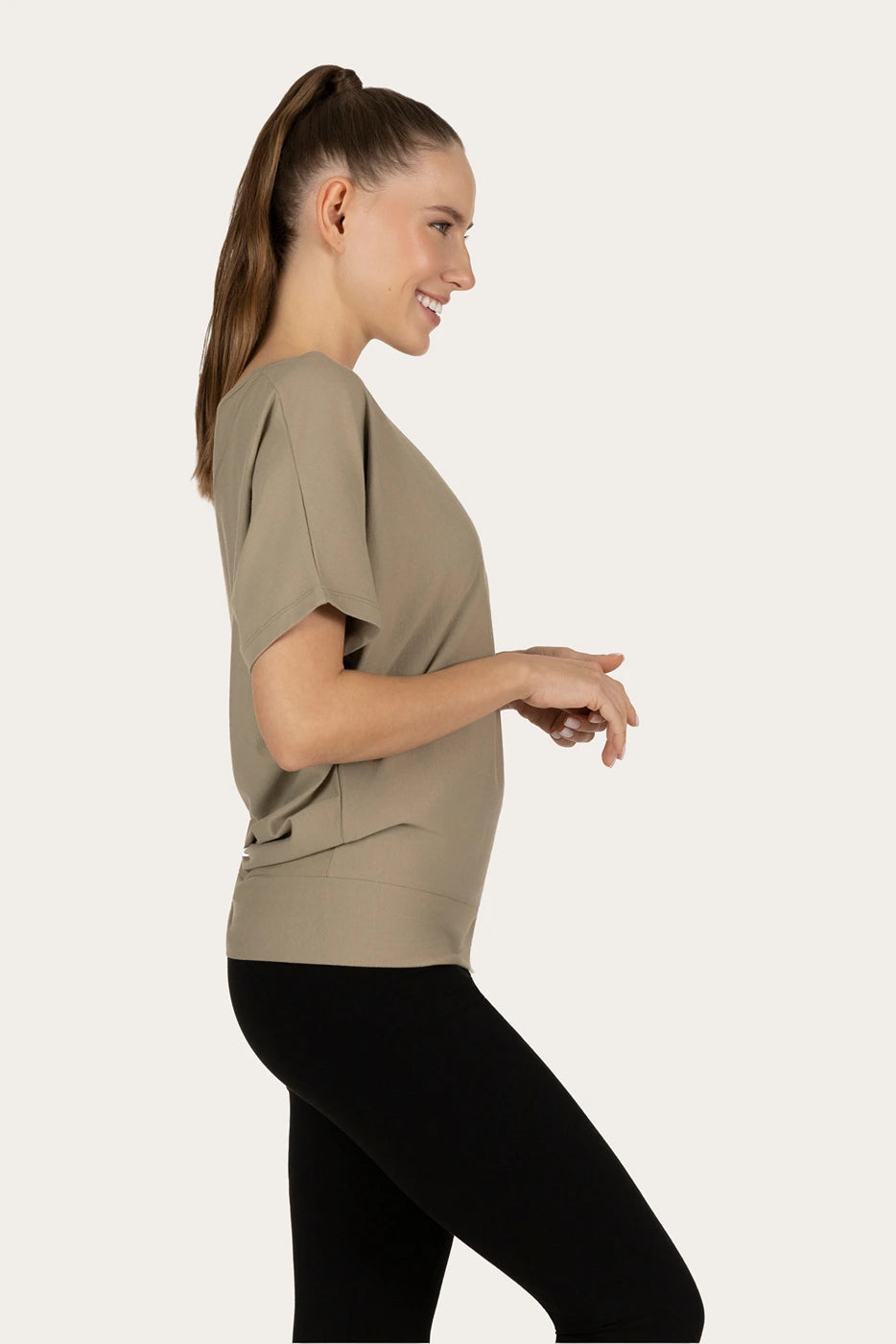 Budhi Short Sleeve Yoga Tee - Fern