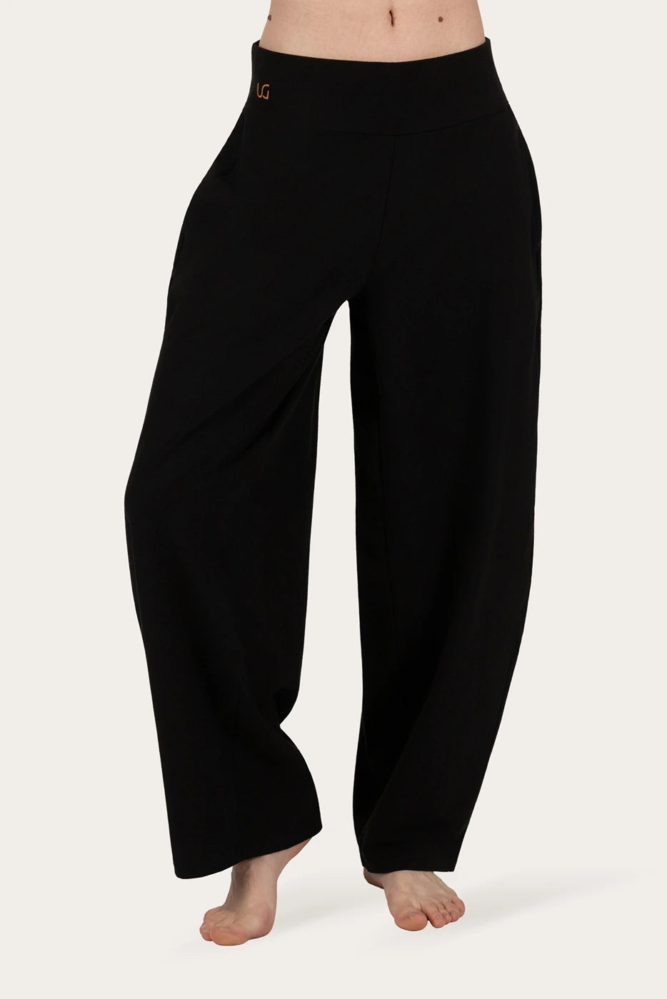 Dhara Barrel Yoga & Lounge Pants - Onyx Black