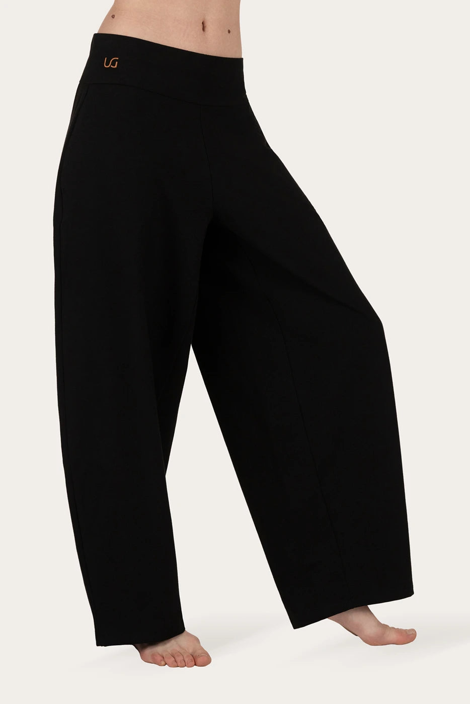 Dhara Barrel Yoga & Lounge Pants - Onyx Black