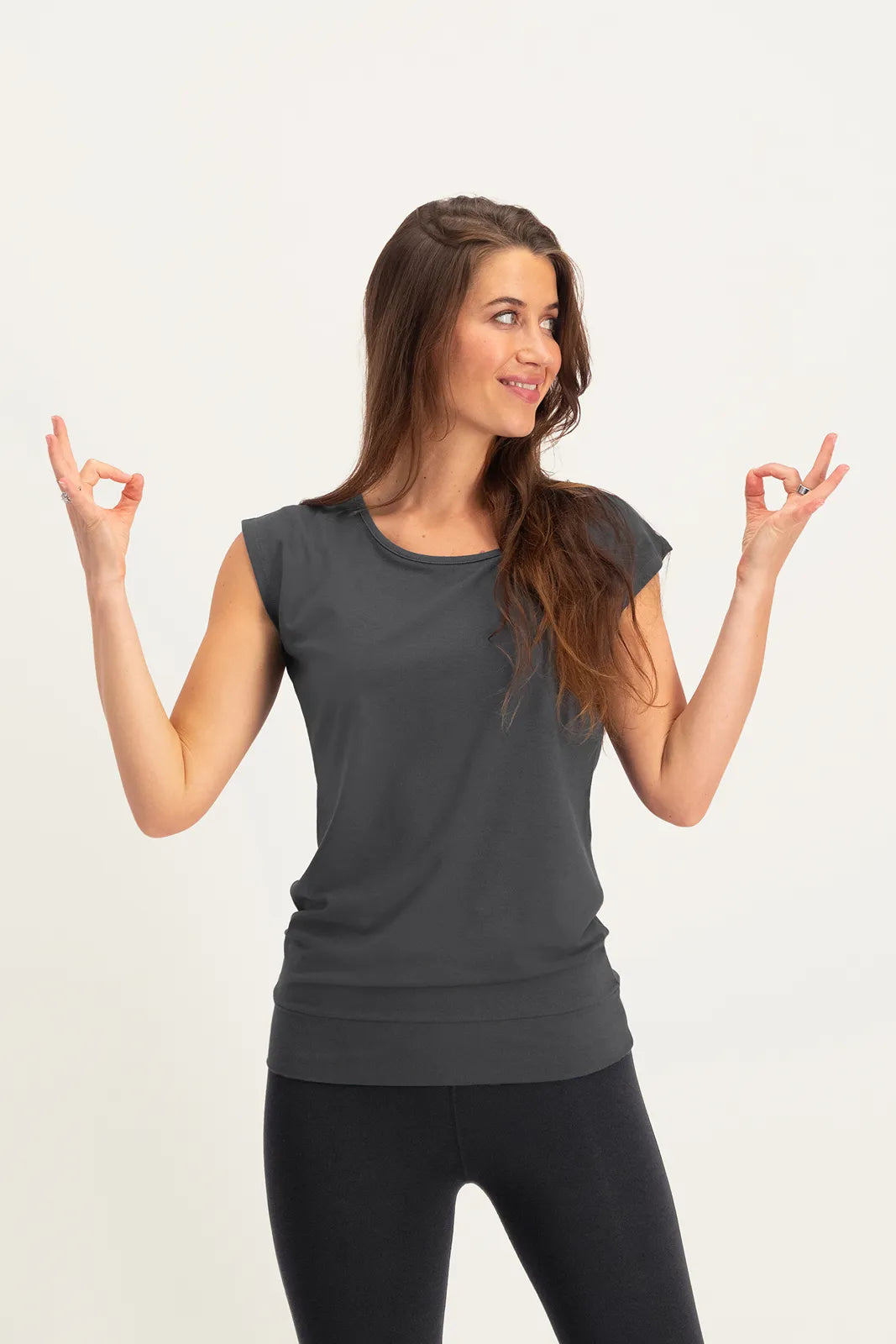 Asana Loose Fit Yoga Tee - Ash