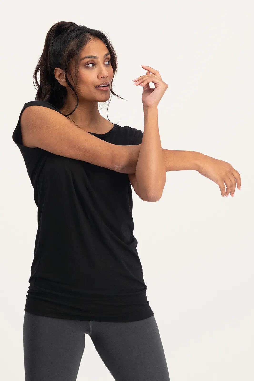Asana Dry-Fit Yoga Tee - Onyx Black