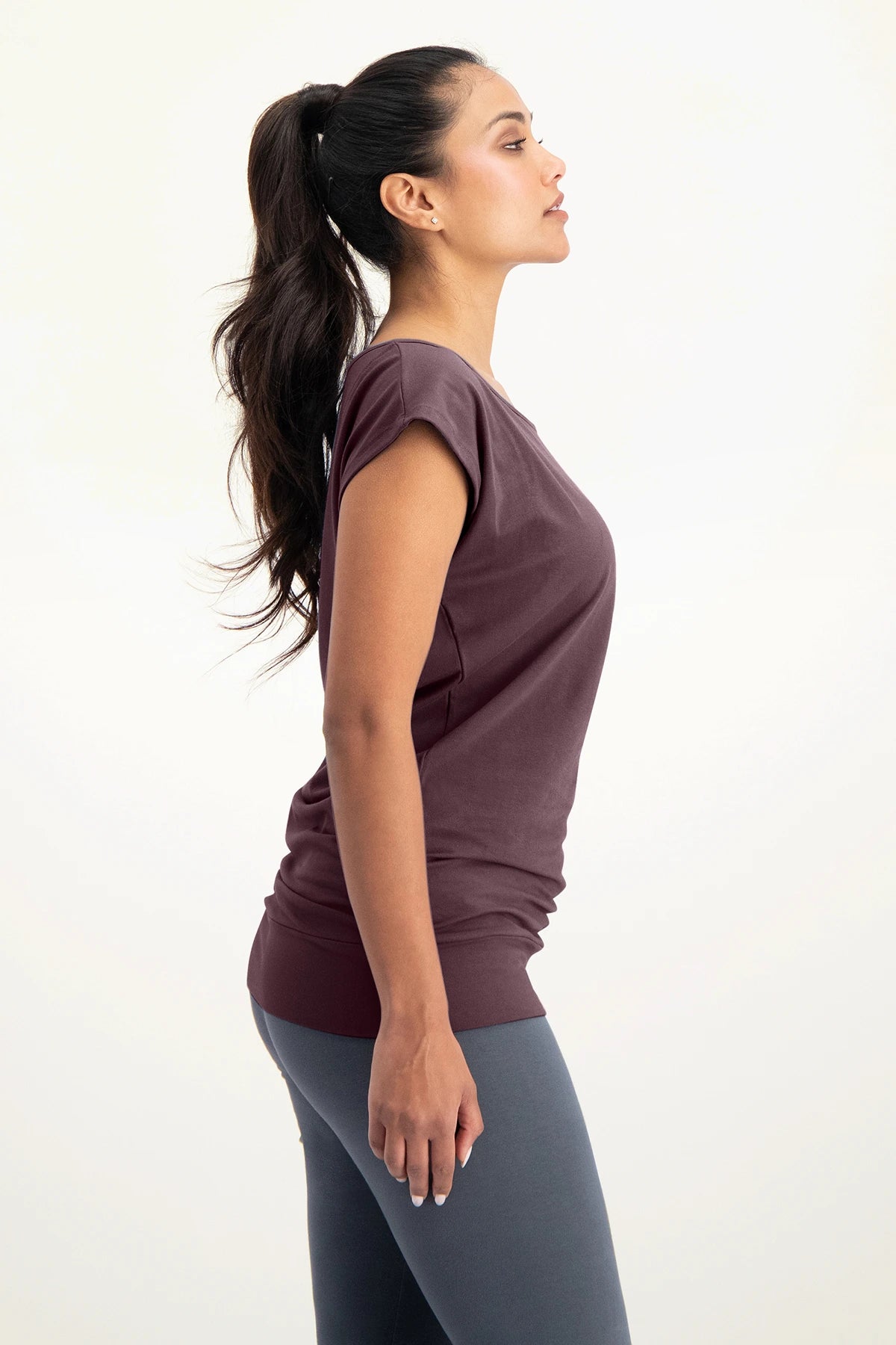 Asana Yoga T-Shirt Korte Mouw - Berry