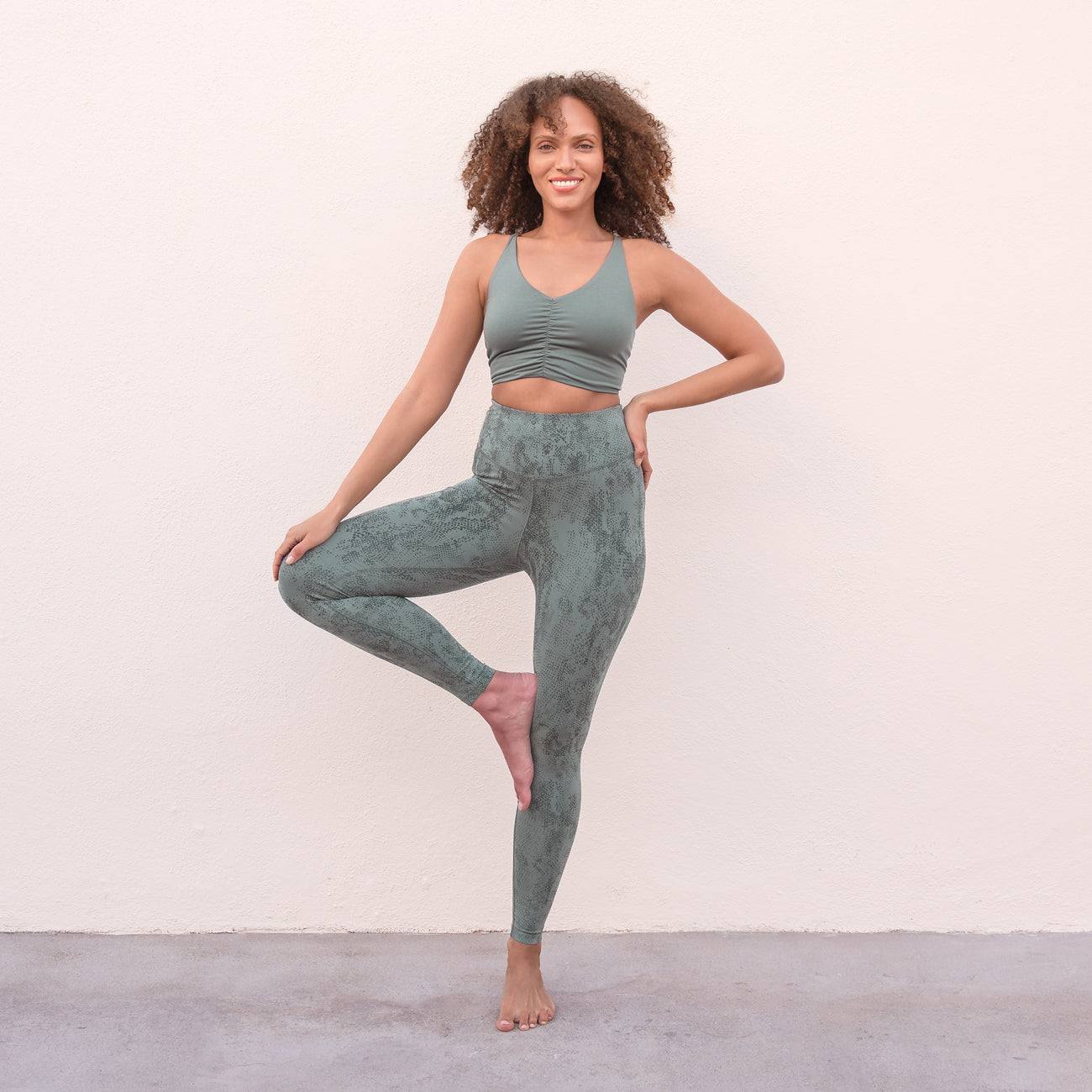 Sumatra Snake Printed Yoga Legging - Agave