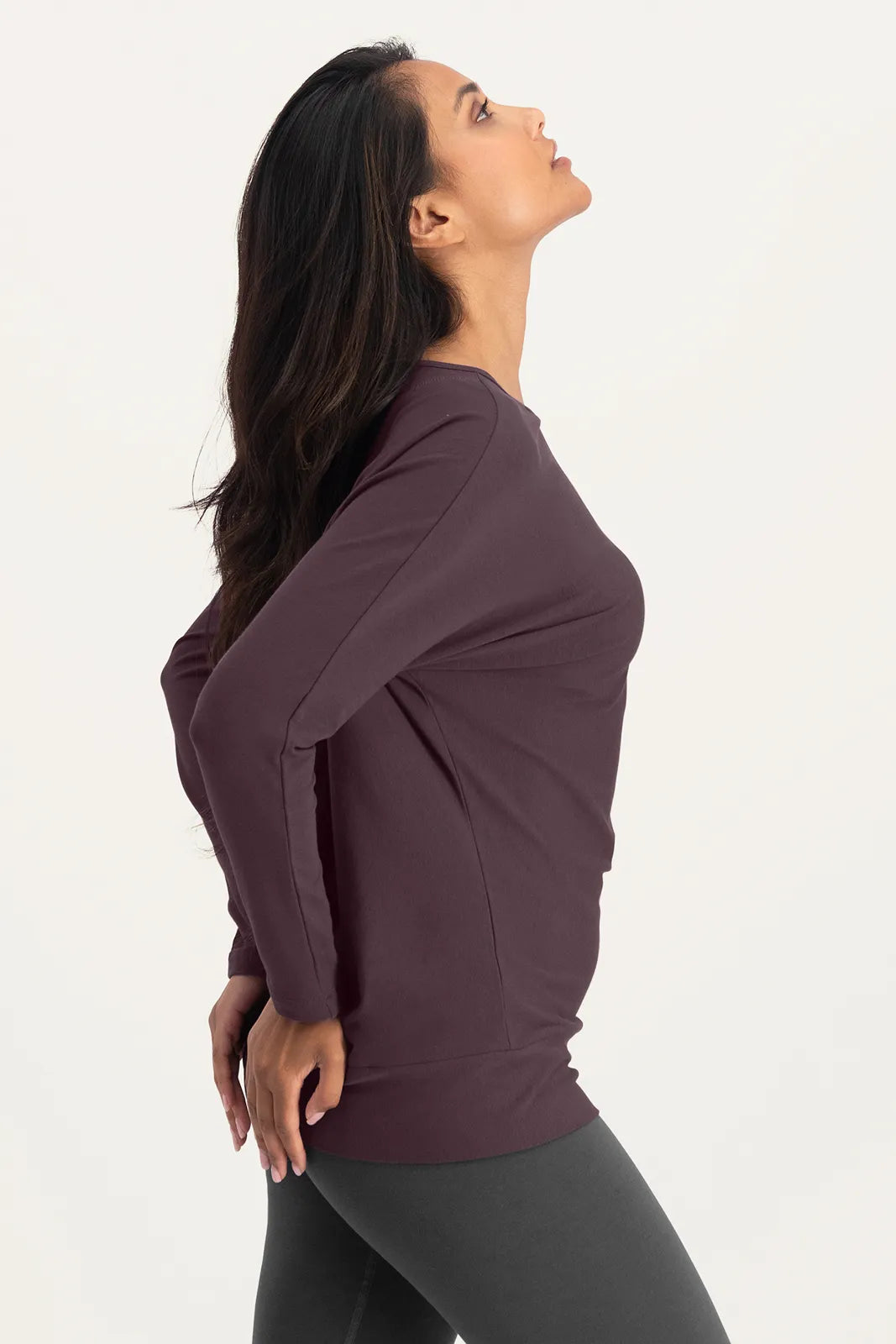 Budhi Longsleeve Bamboe Yoga Top - Berry