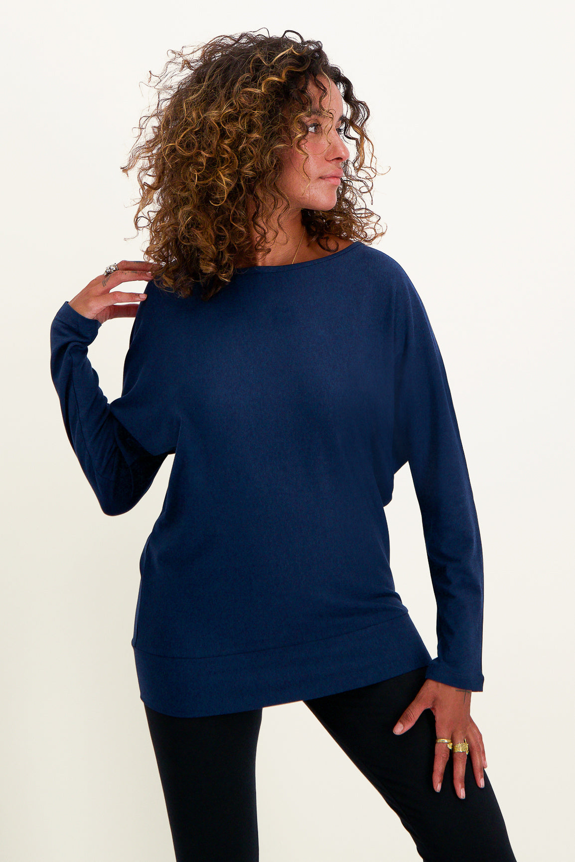 Budhi Longsleeve Yoga Top - Midnight