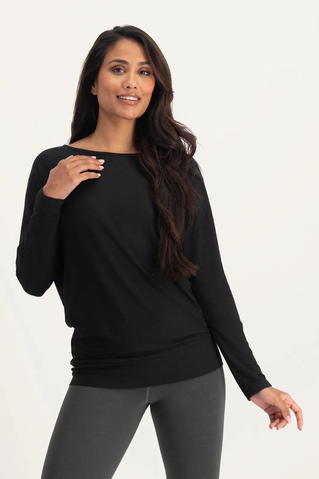 Budhi Longsleeve Zwarte Yoga Top - Onyx Black