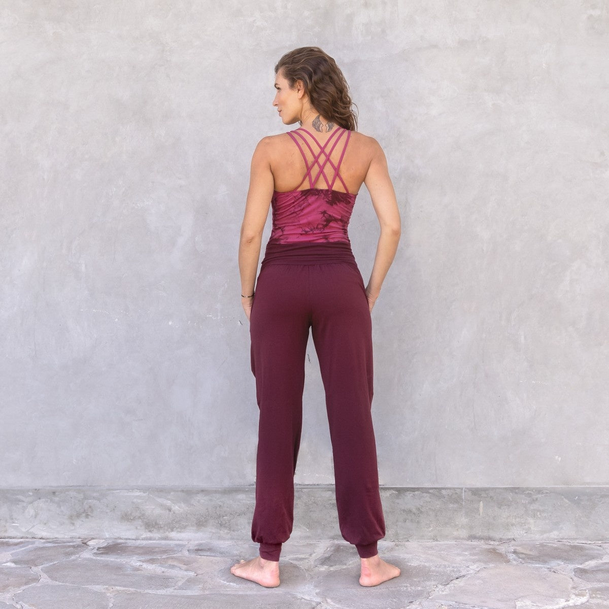Comfortabele Yoga Chill Broek -  Joelle -  Burgundy