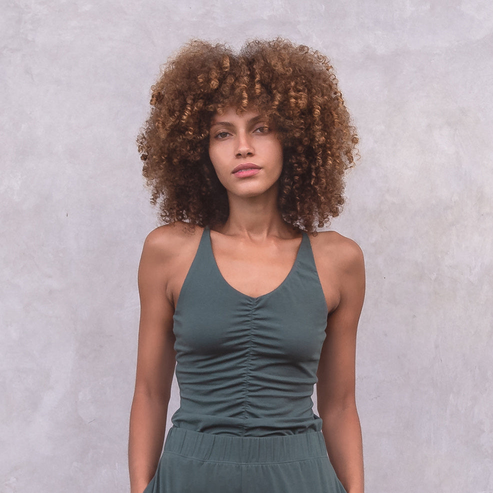 Yoga Pilates Top Nicole met binnen bh - Forest