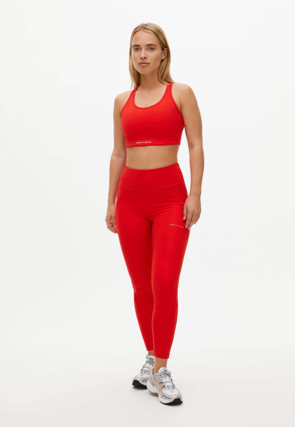 Flattering High Waist Sport Tights - Fiery Red