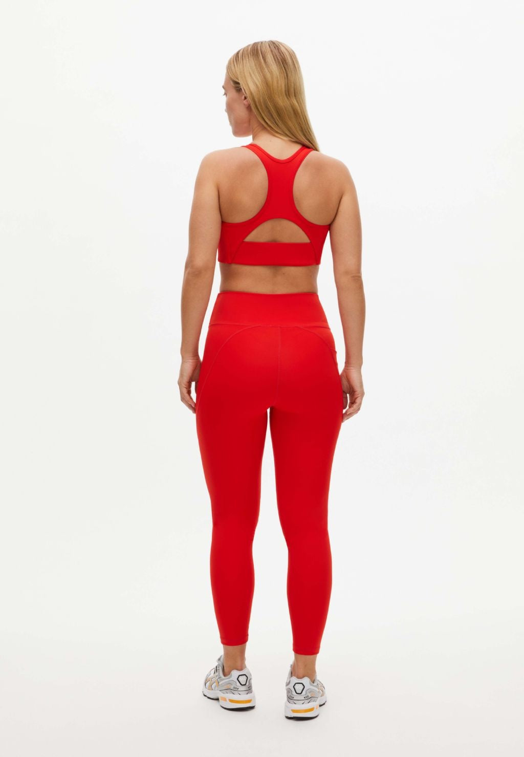 Flattering High Waist Sport Tights - Fiery Red