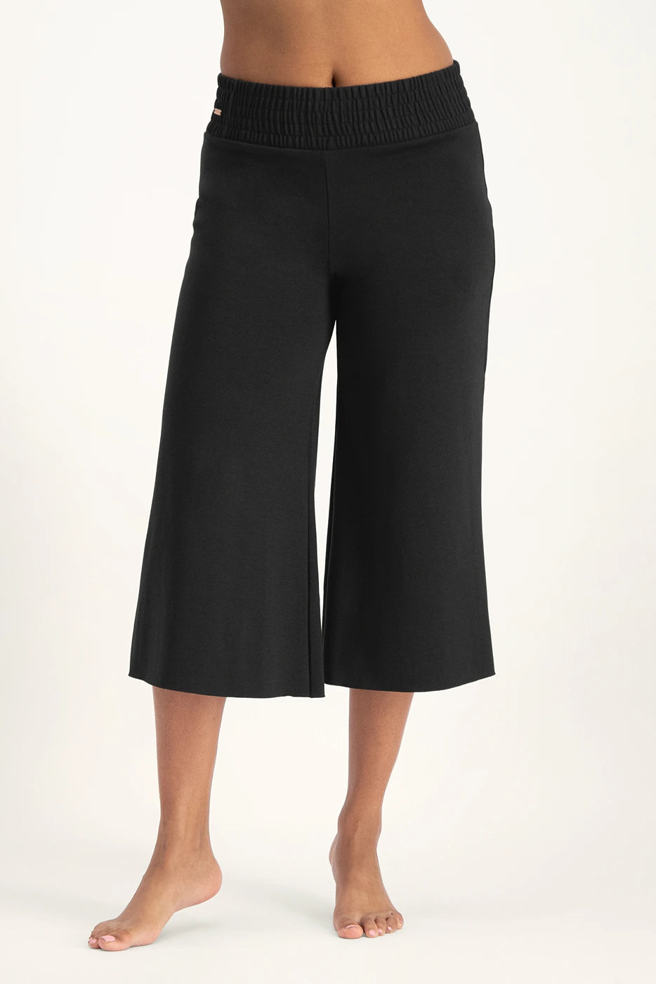 Flow Wijde Yoga Capri - Onyx Black