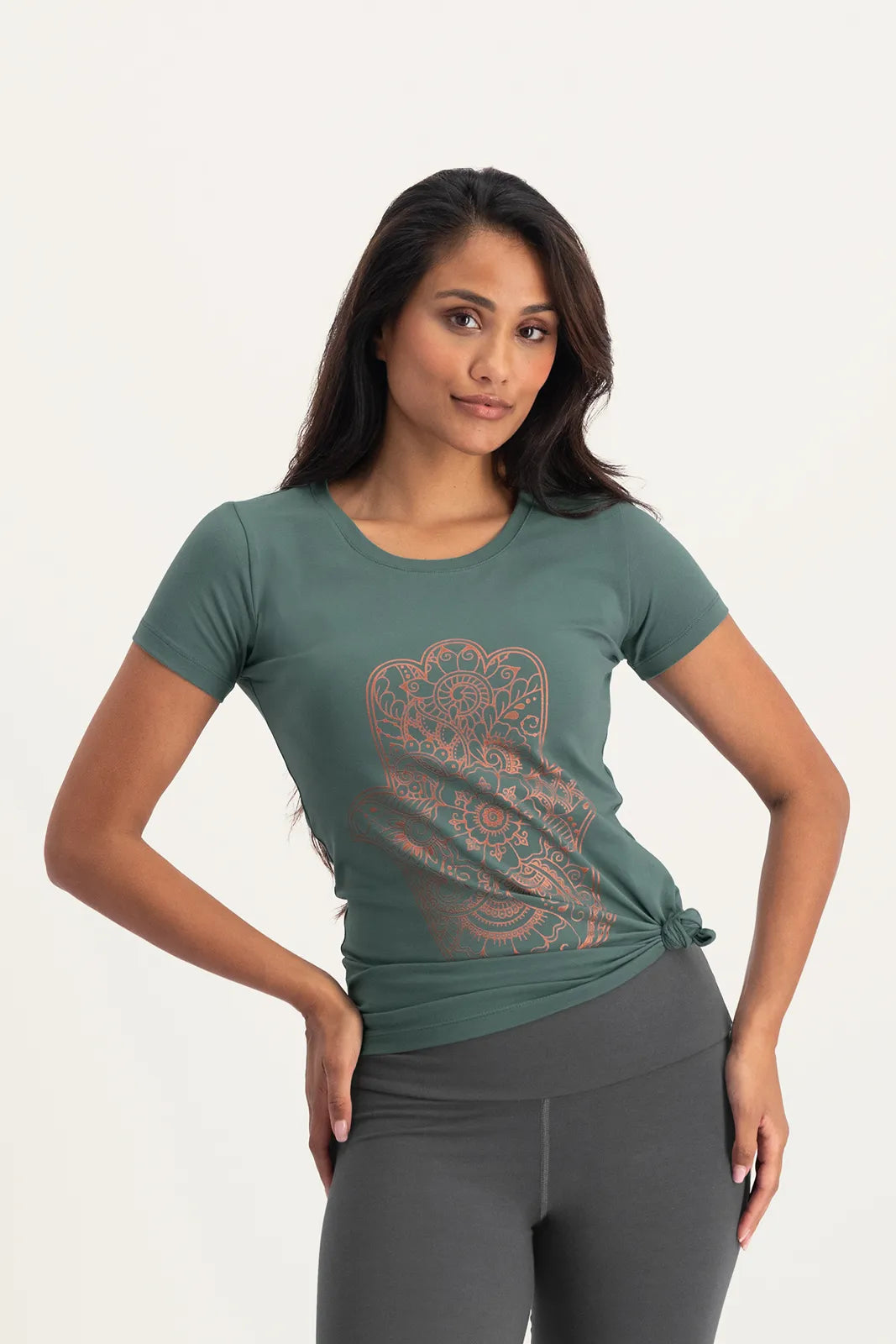 Hamsa Core Katoenen Yoga Tee - Forest