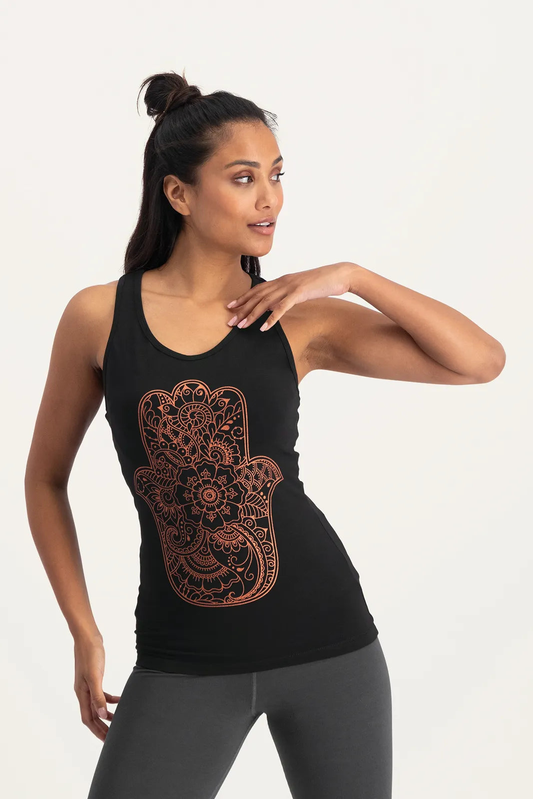 Hamsa Core Yoga Tank Top - Onyx Black