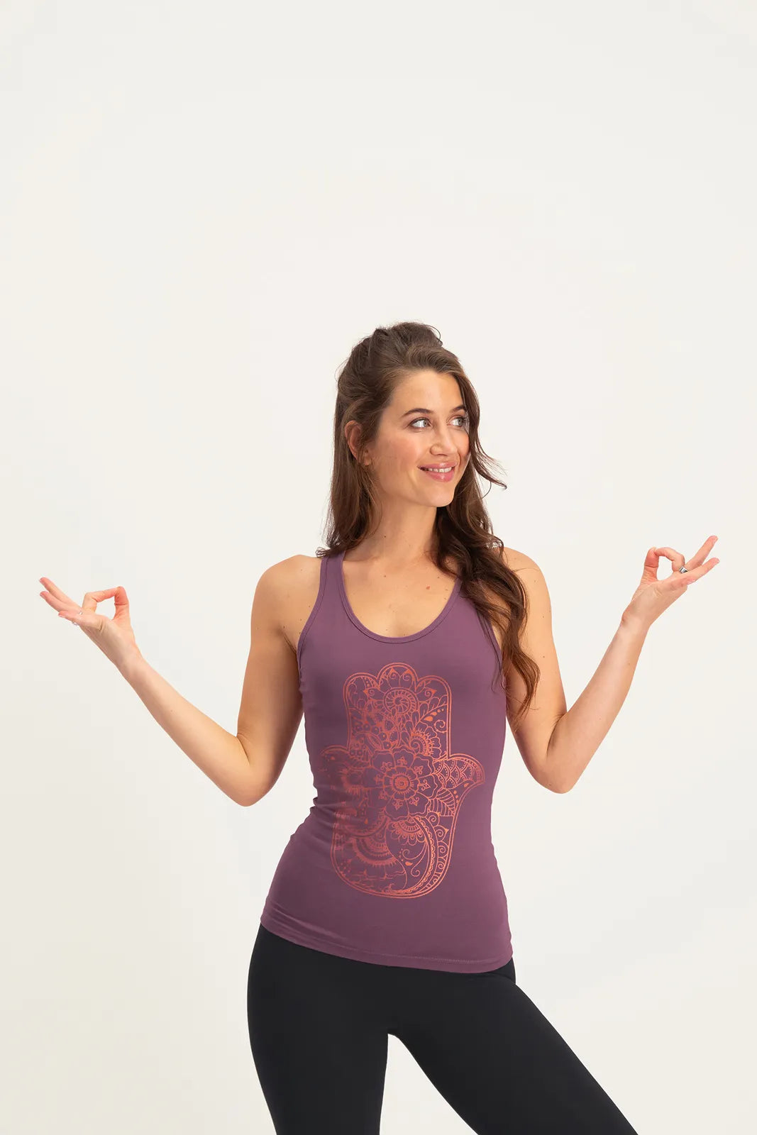Hamsa Core Yoga Tanktop Dames - Mauve