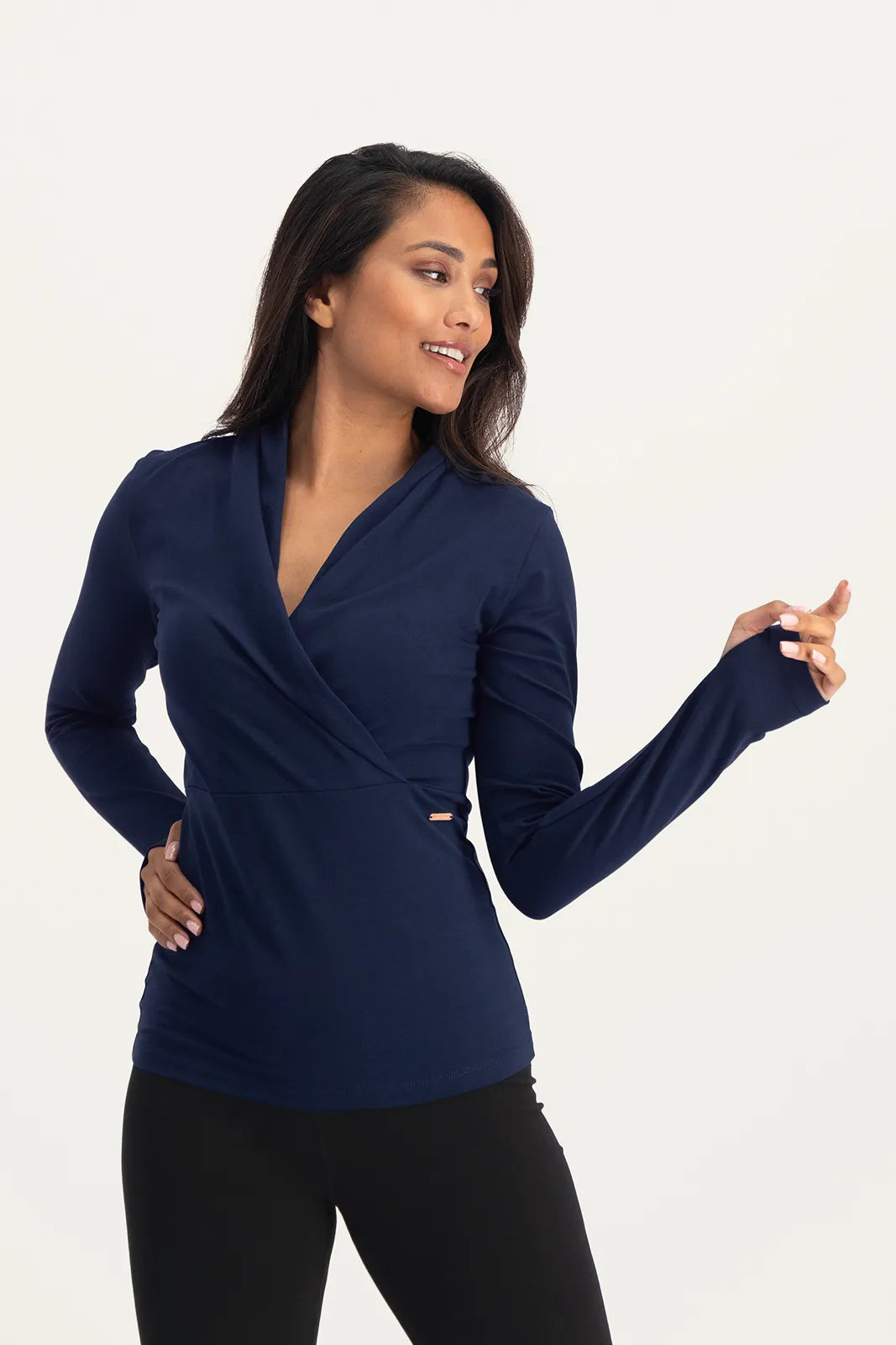 Ishtar Longsleeve Katoenen Yoga Top - Midnight