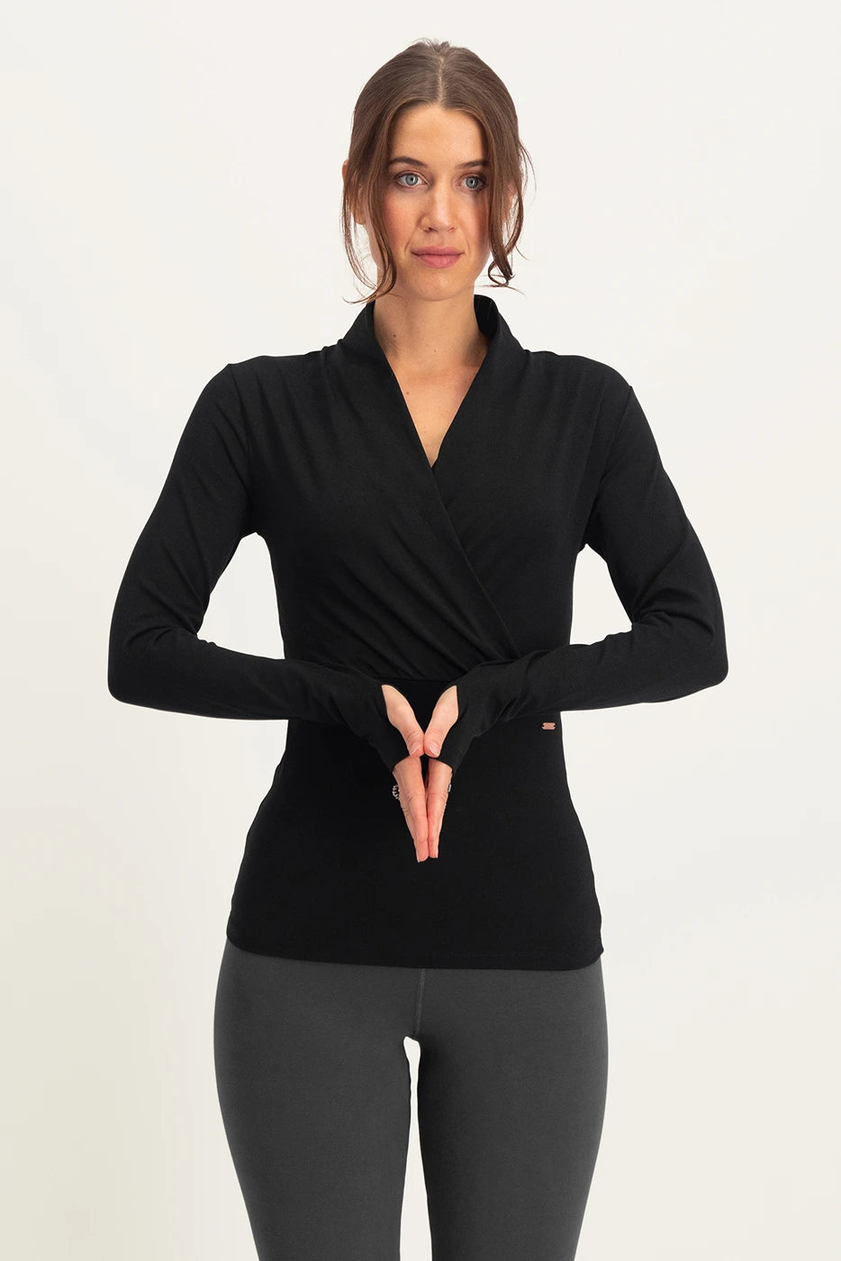 Ishtar Longsleeve Duurzame Yoga Top - Onyx Black
