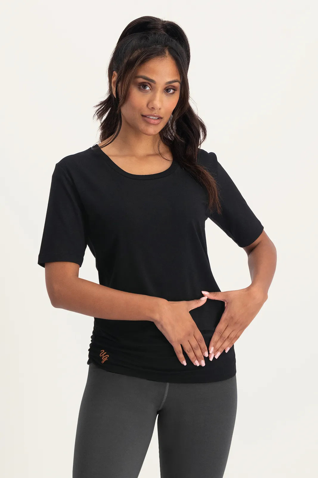 Kami Bamboe Yoga Tee - Onyx Black