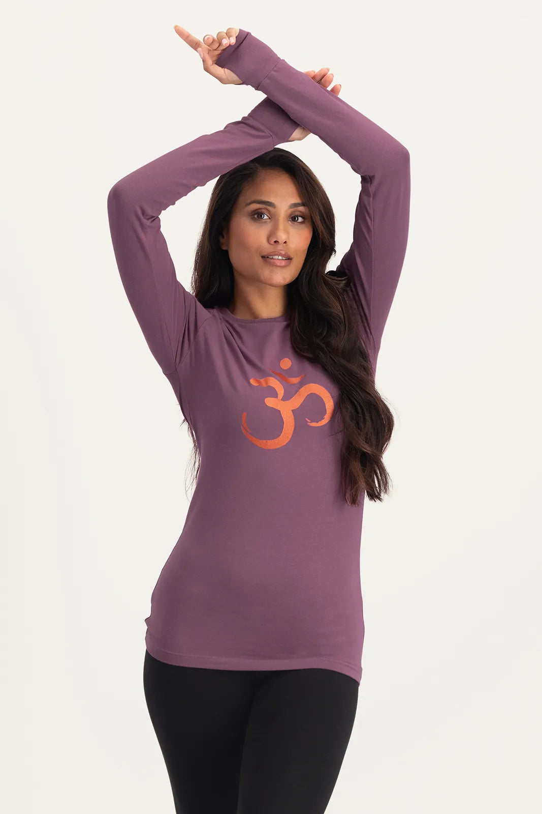 Karuna OM Dry-Fit Yoga Longsleeve Shirt - Mauve