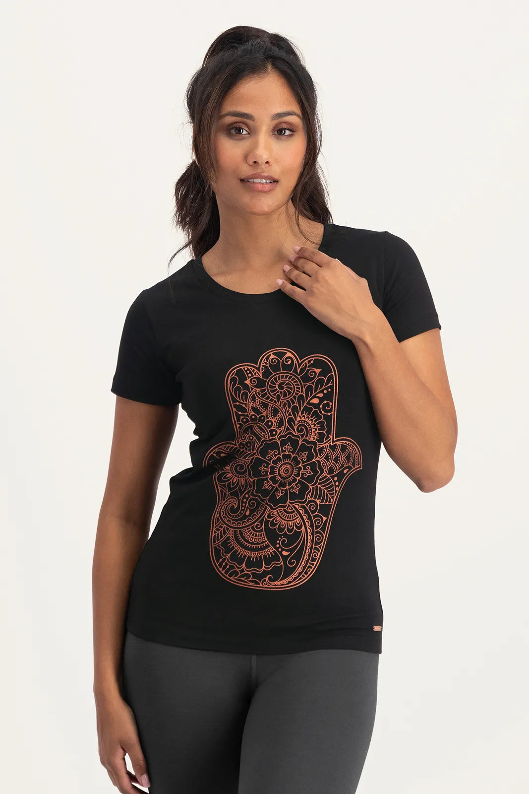 Hamsa Core Duurzame Yoga Tee - Onyx Black