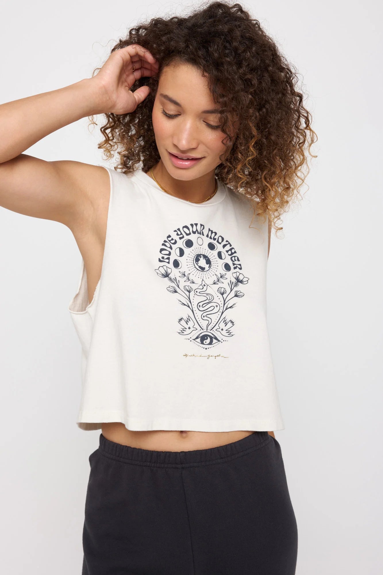 Love Mother Callie Yoga Crop Top - Birch Wit
