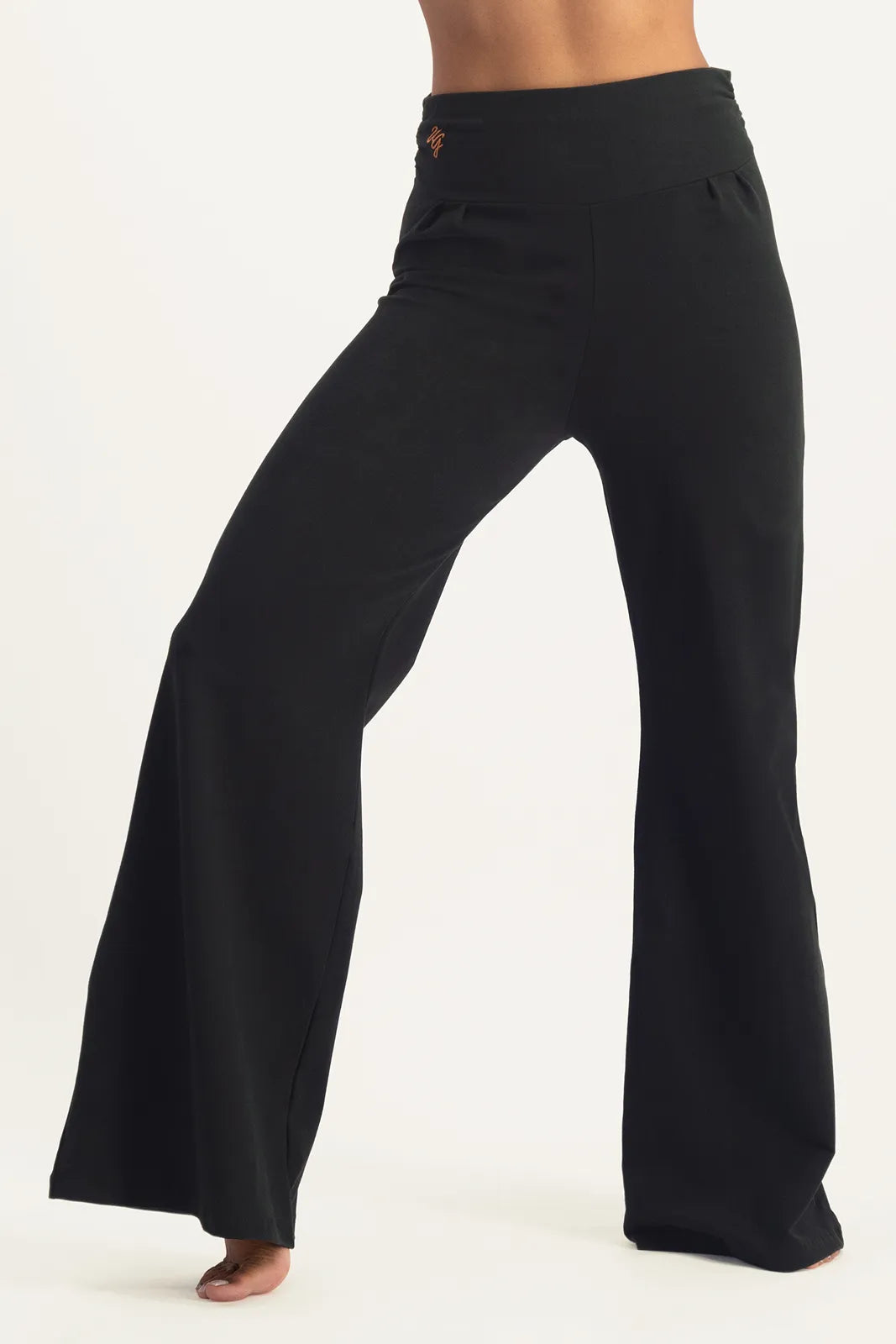 Maeve Yoga Broek Met Wijde Pijp- Onyx Black