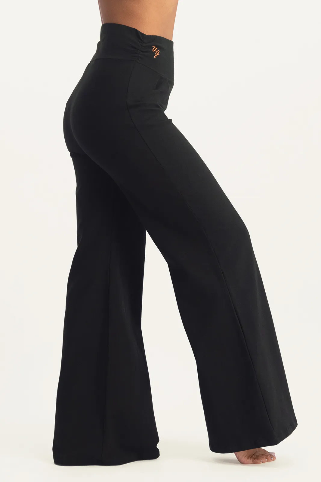 Maeve Yoga Broek Met Wijde Pijp- Onyx Black