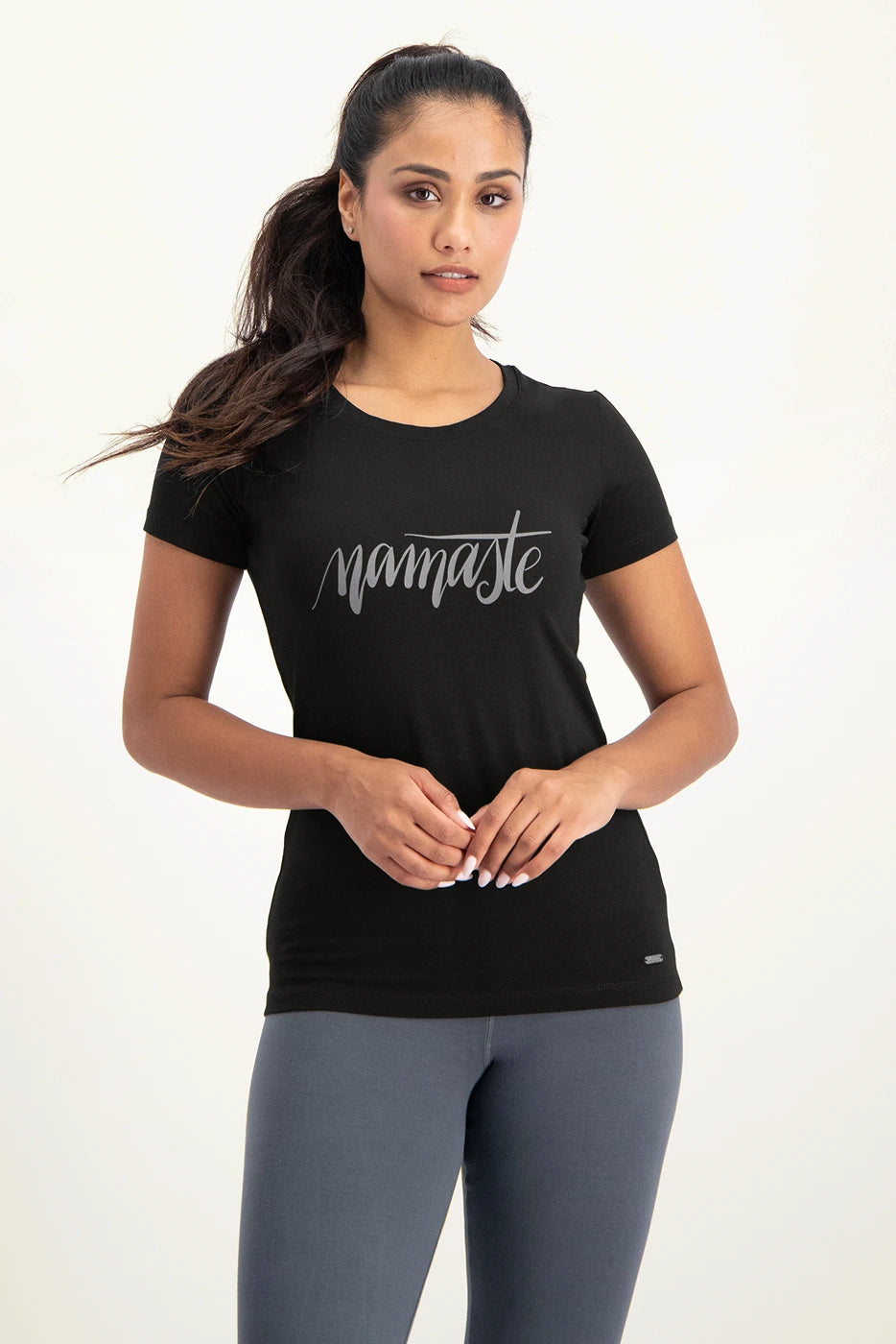 Namaste Katoenen Yoga T-shirt - Onyx Black
