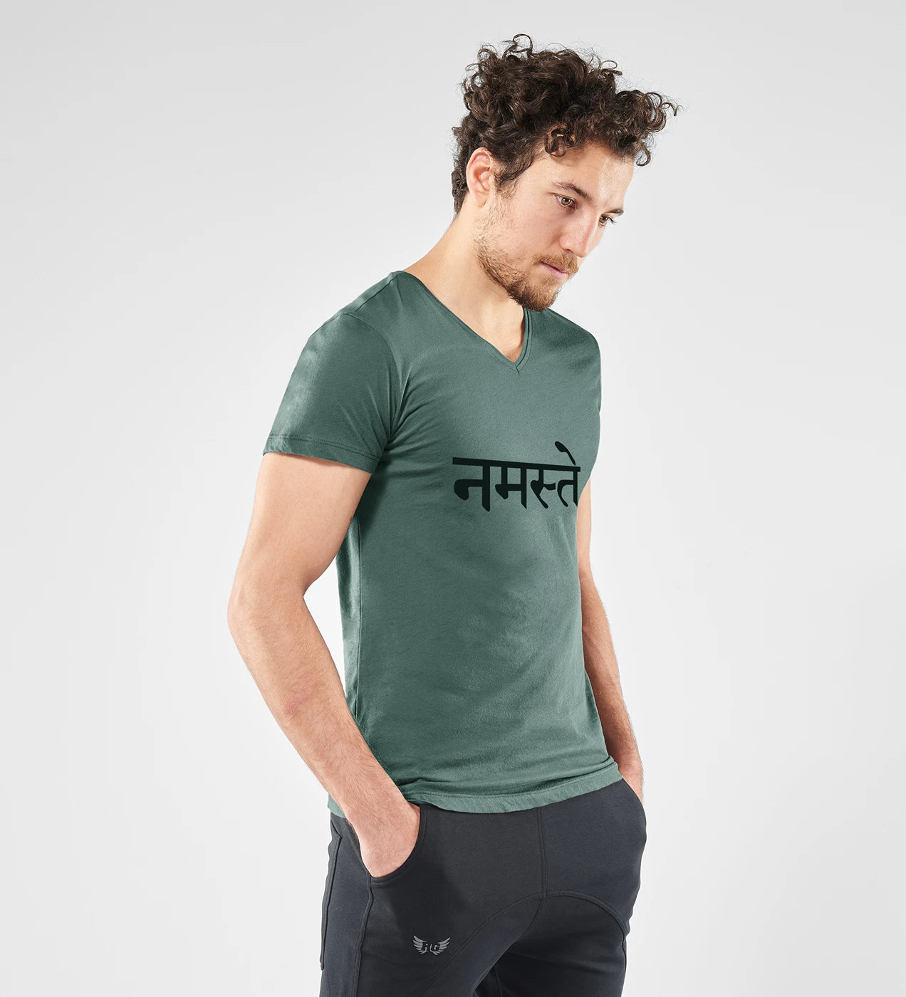 Namaste Bamboe Heren Yoga Tee - Forest