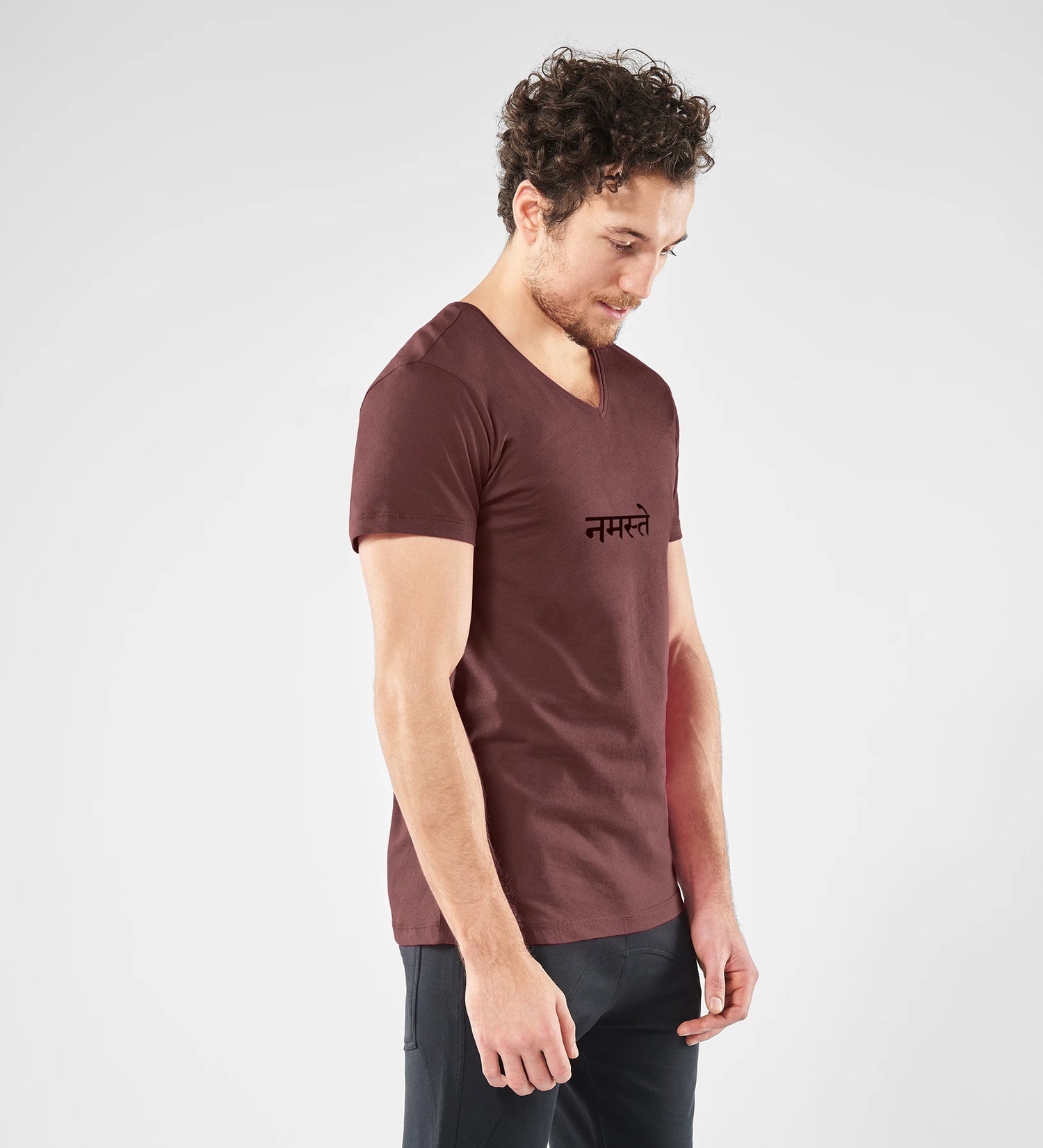 Namaste Lange Heren Yoga Tee - Marron