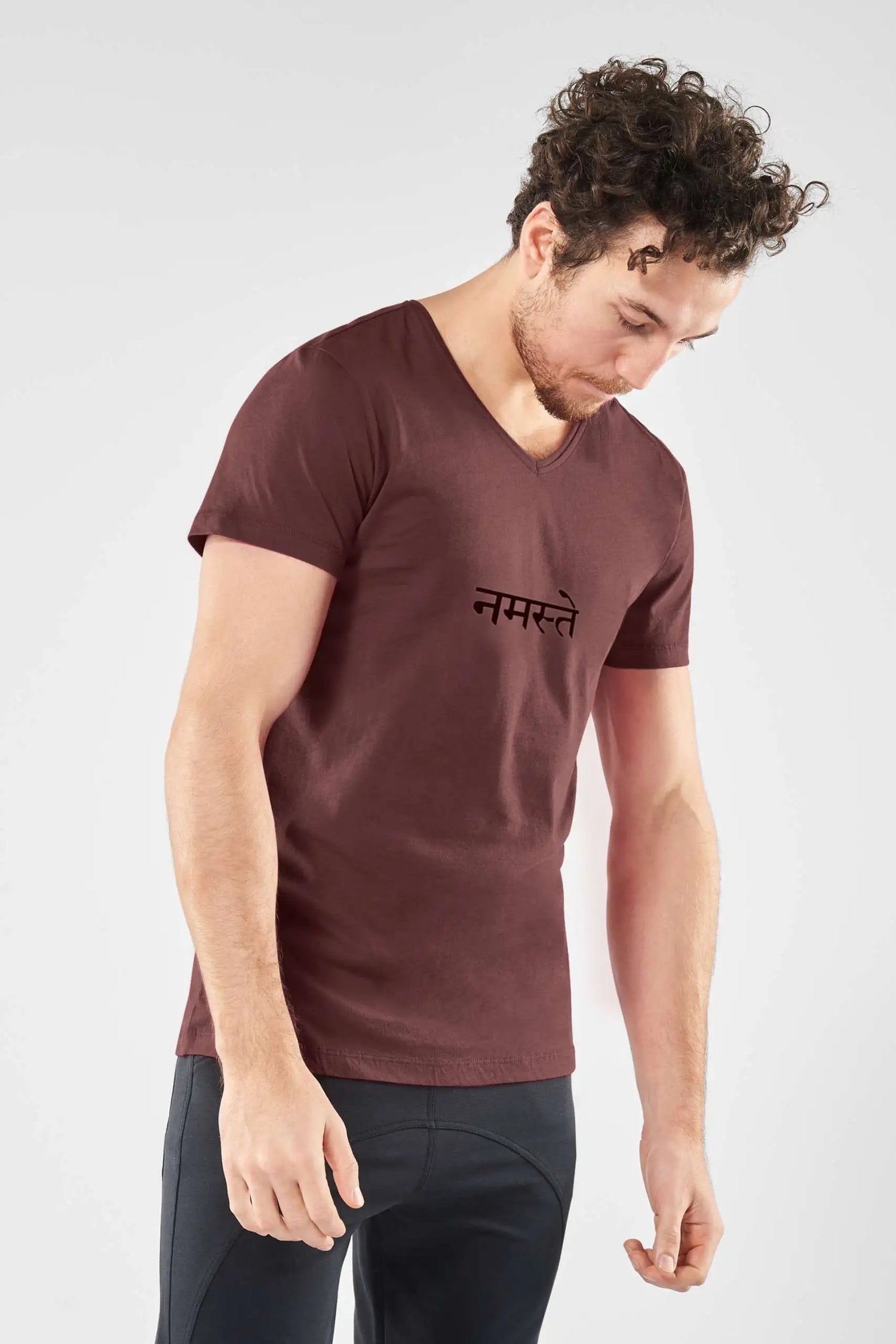 Namaste Lange Heren Yoga Tee - Marron