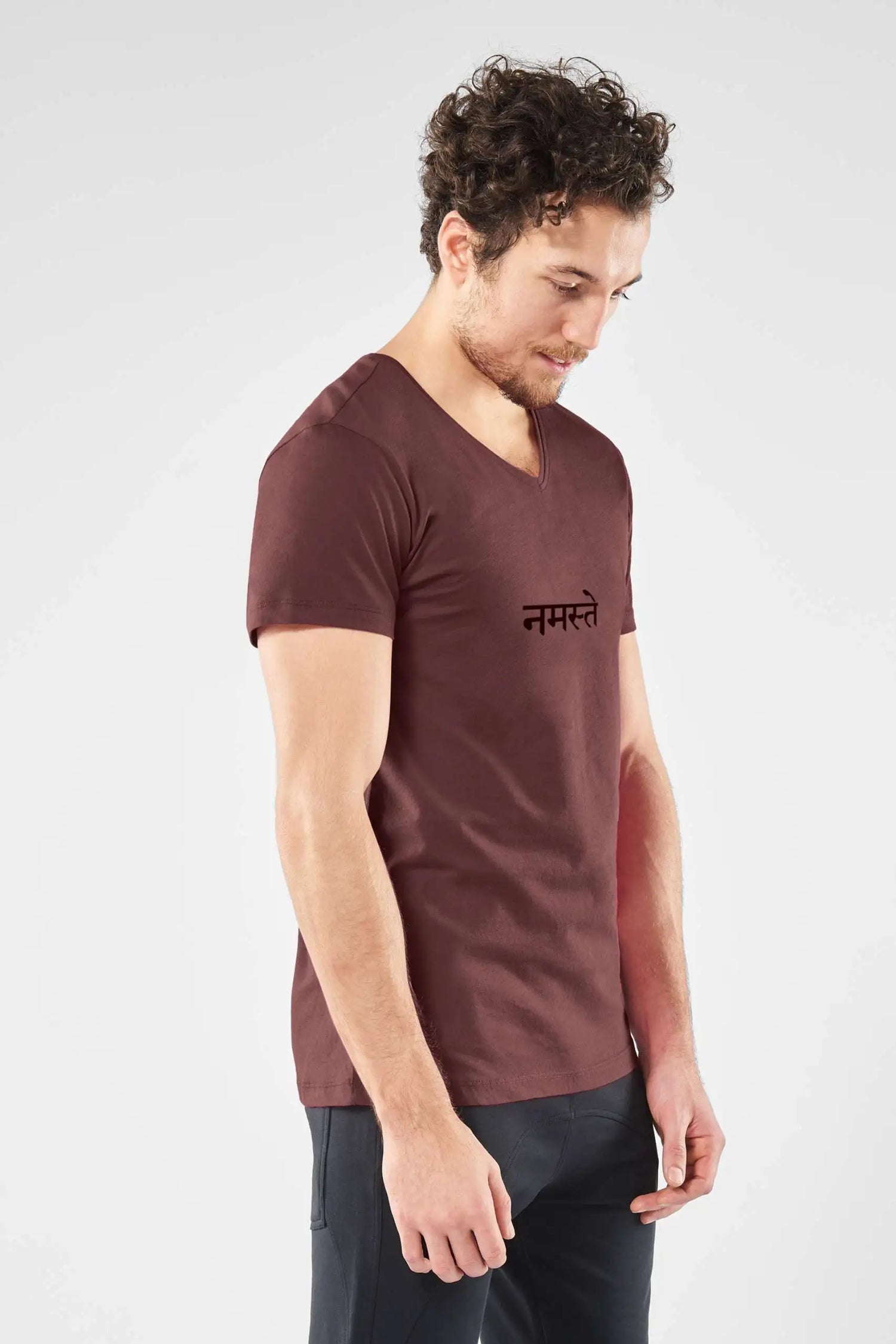 Namaste Lange Heren Yoga Tee - Marron