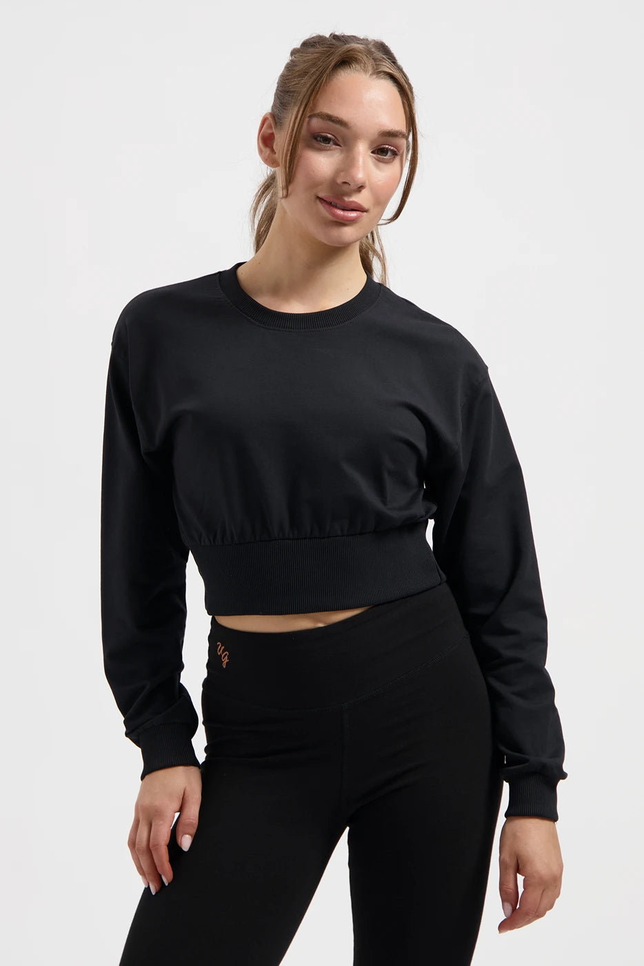 Naya Cropped Yoga Lange Mouwen Top - Onyx Black