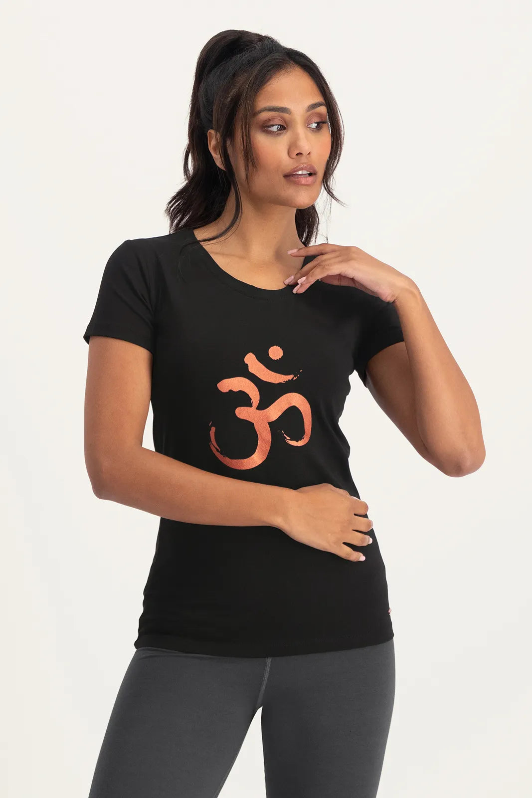 Om Core Duurzaam Yoga Shirt - Onyx Black