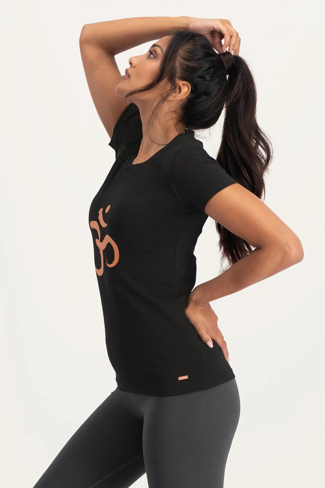 Om Core Duurzaam Yoga Shirt - Onyx Black