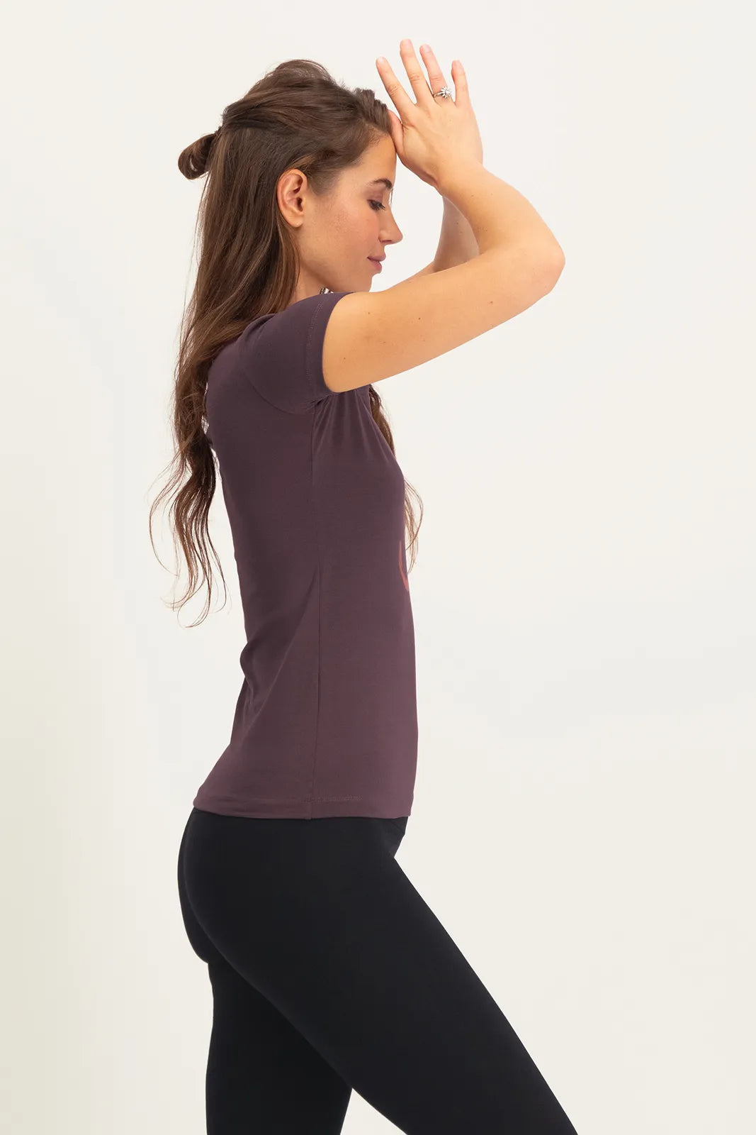 Om Core Katoenen Yoga Tee - Berry