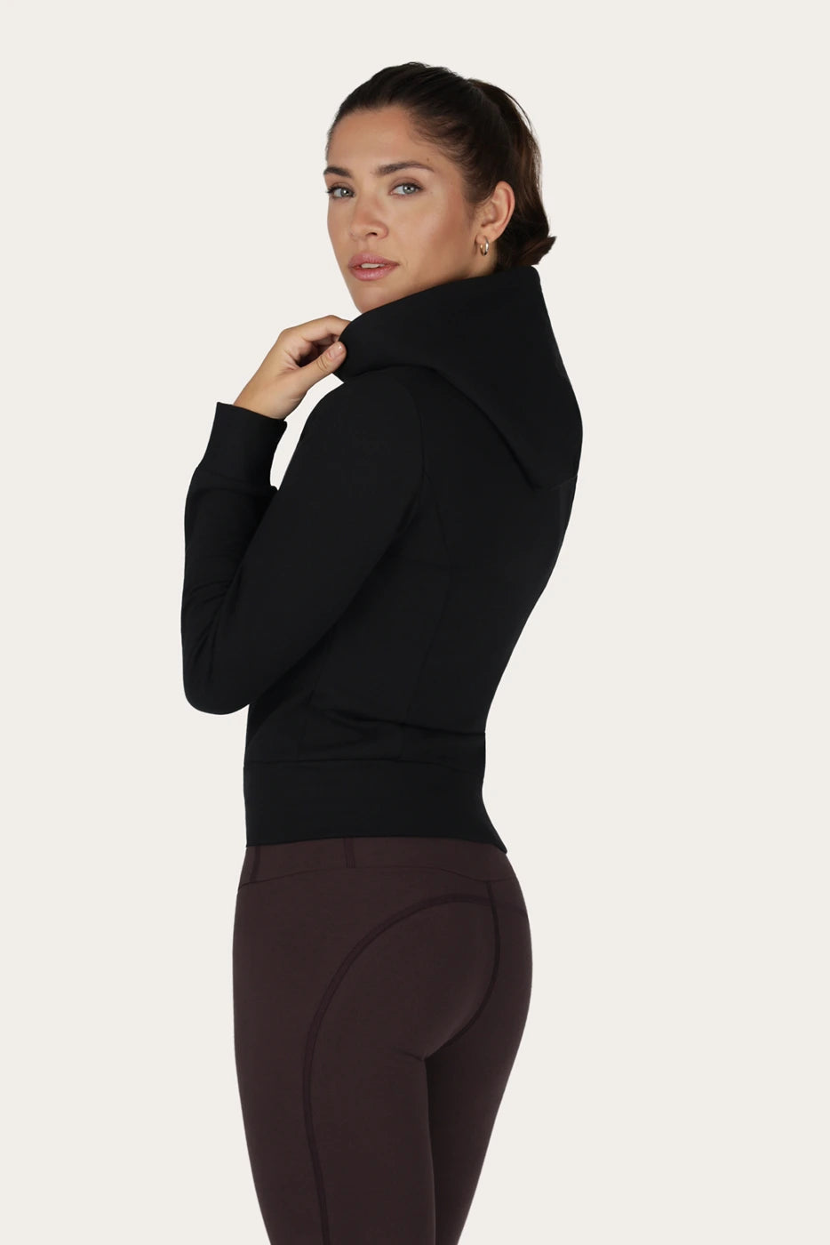 Ora Fleece Yoga Hoodie - Onyx Black